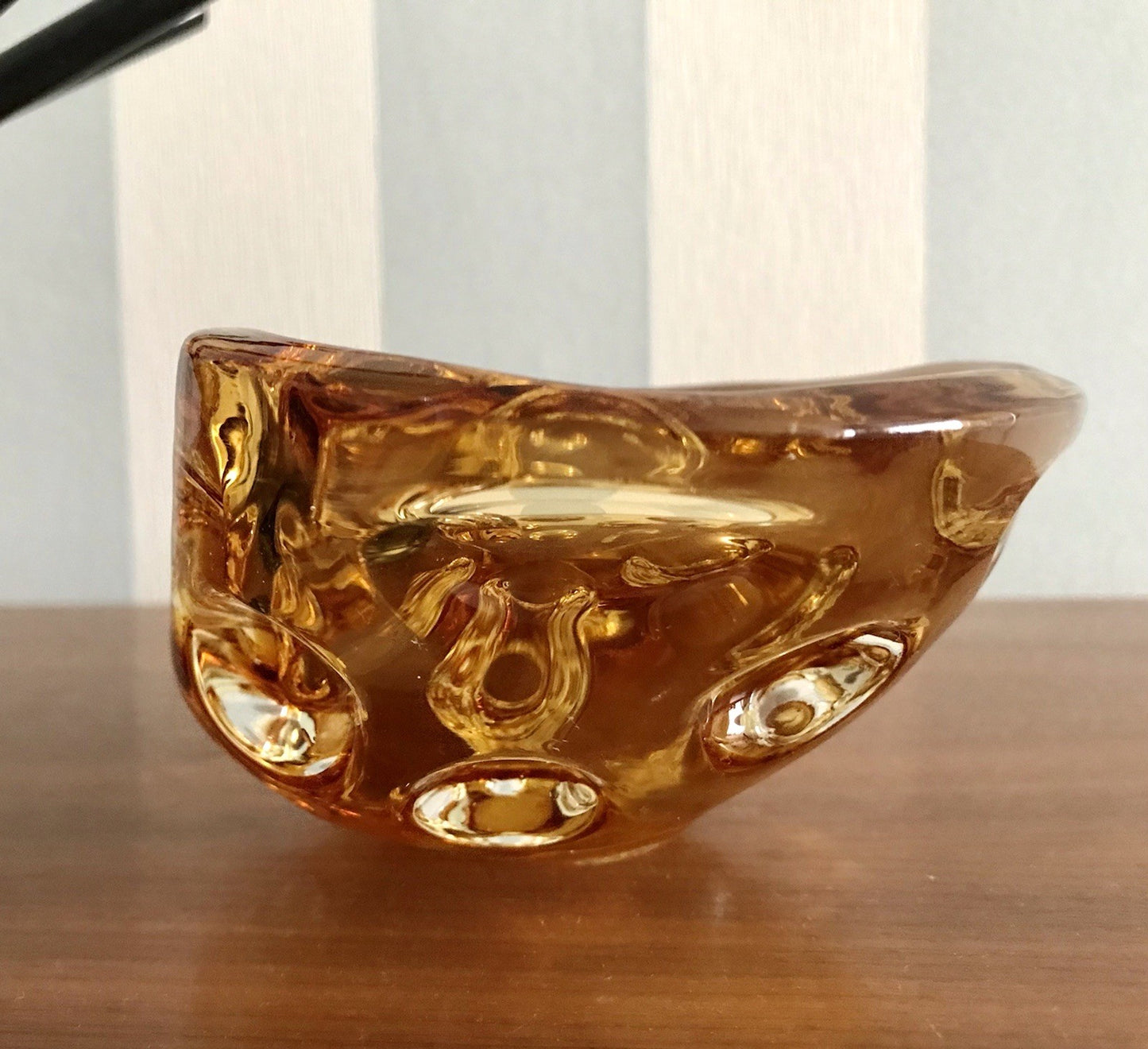 Murano 60er 70er Jahre Nieren Aschenbecher Schale Glas gelb Dubben So Schön!