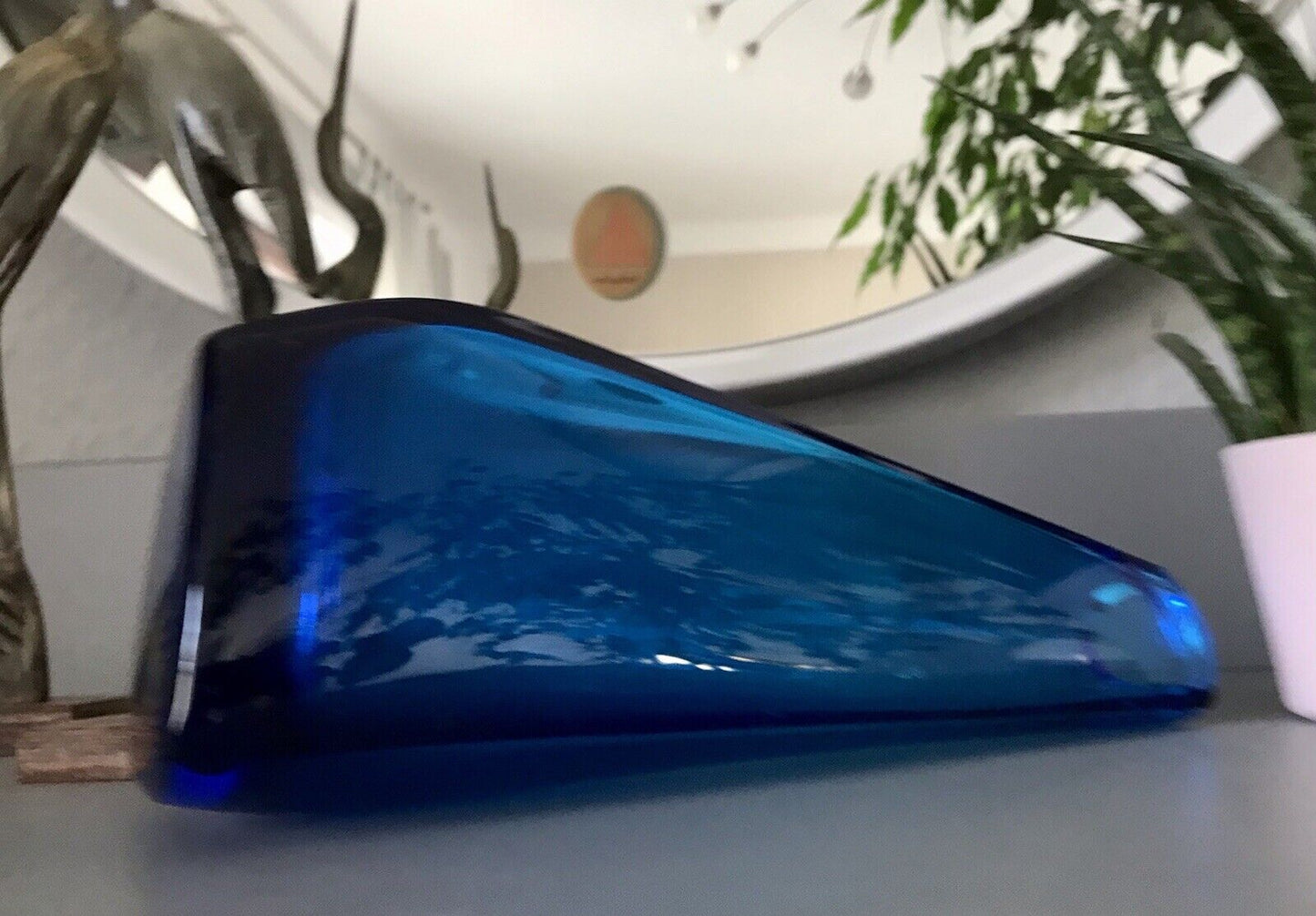 Murano ? Vintage 60er Glasvase Vase Blau Kristallglas Edel Schwangere Elke