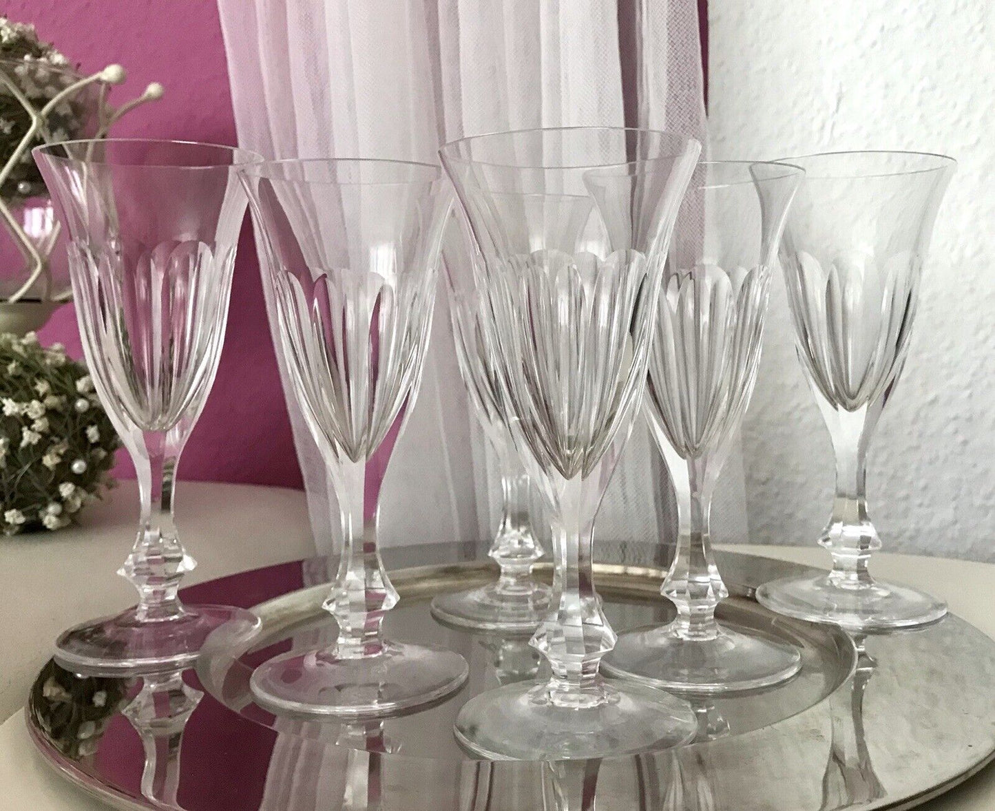 Vintage EDEL 6 Sektflöten Champagnerflöten Gläser Kristallglas Bleikristall WOW