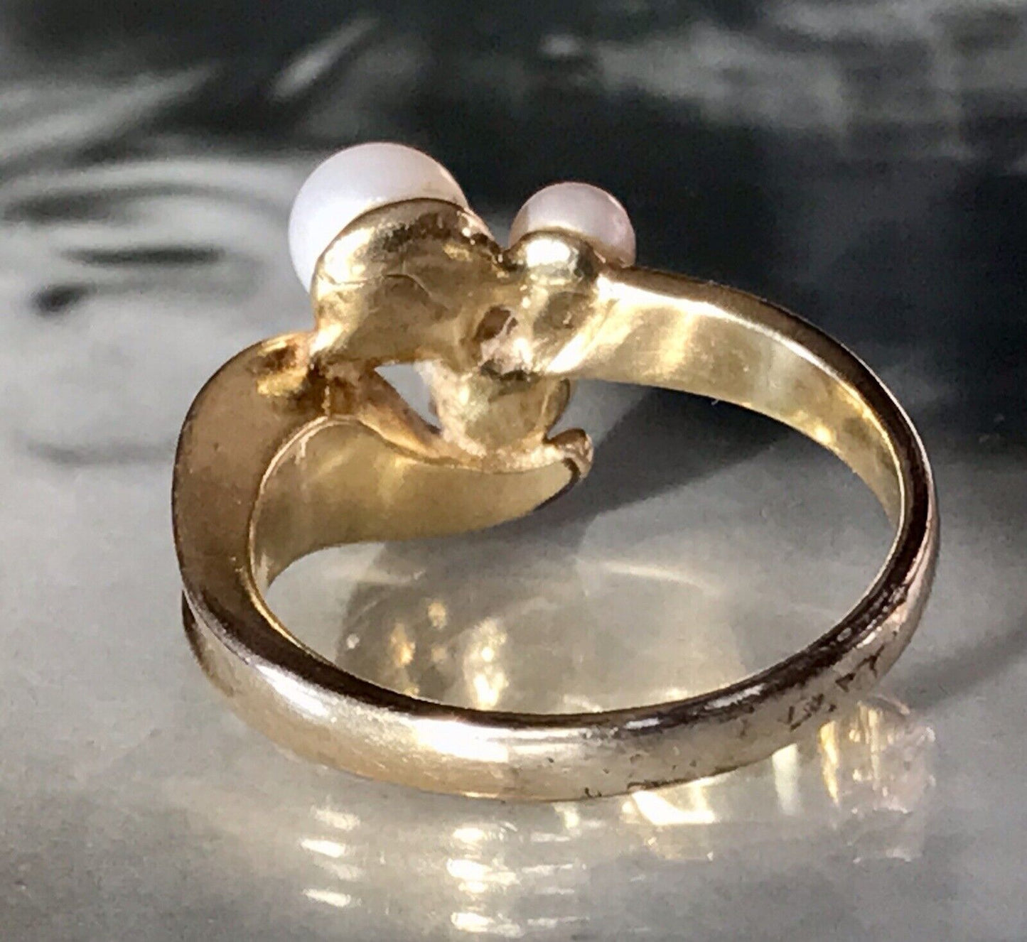Majorica Edel DAMEN RING Perlen Gr.56 57 vergoldet 925 Silber