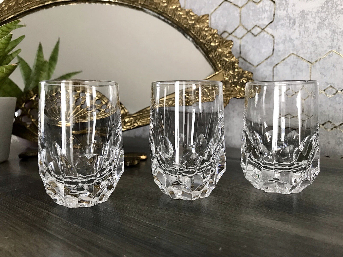 Vintage Edel 3x Schnapsgläser Gläser Kristallglas Peill & Putzler Bleikristall