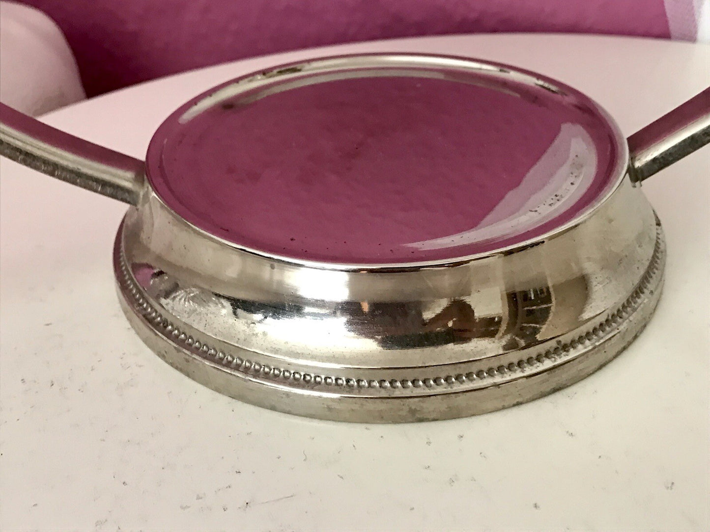 Antik Art Déco Schale Tafelaufsatz Pressglas Metallmontur Korb
