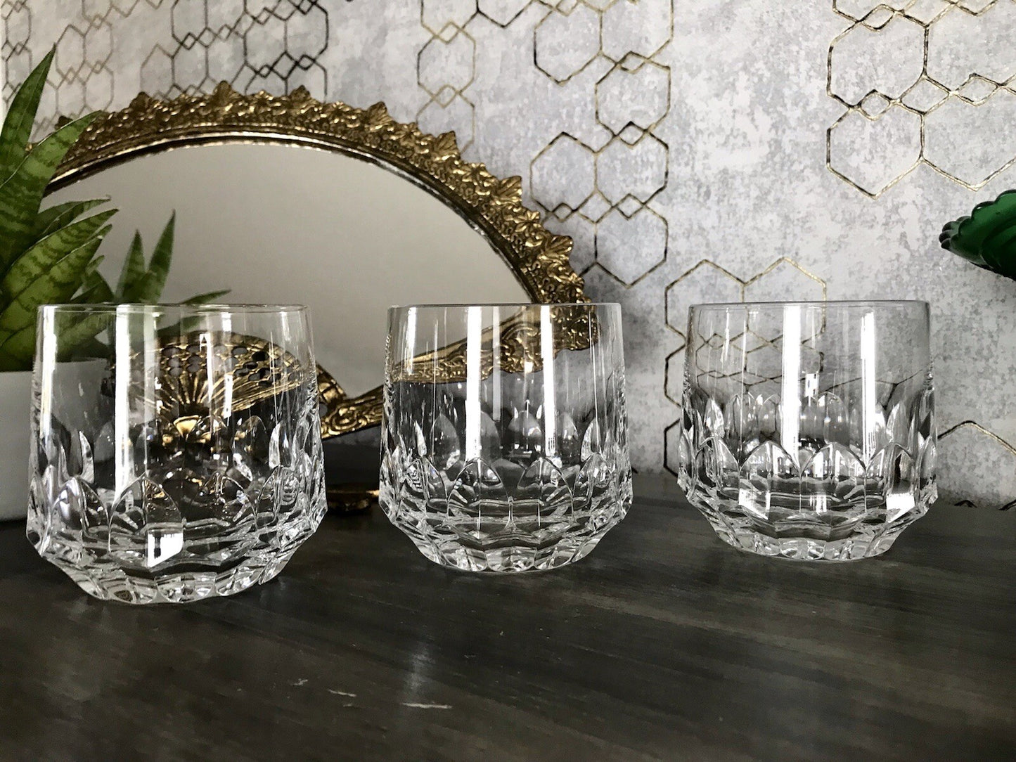 Vintage Edel 3x Whisky Gläser Kristallglas Peill & Putzler Bleikristall