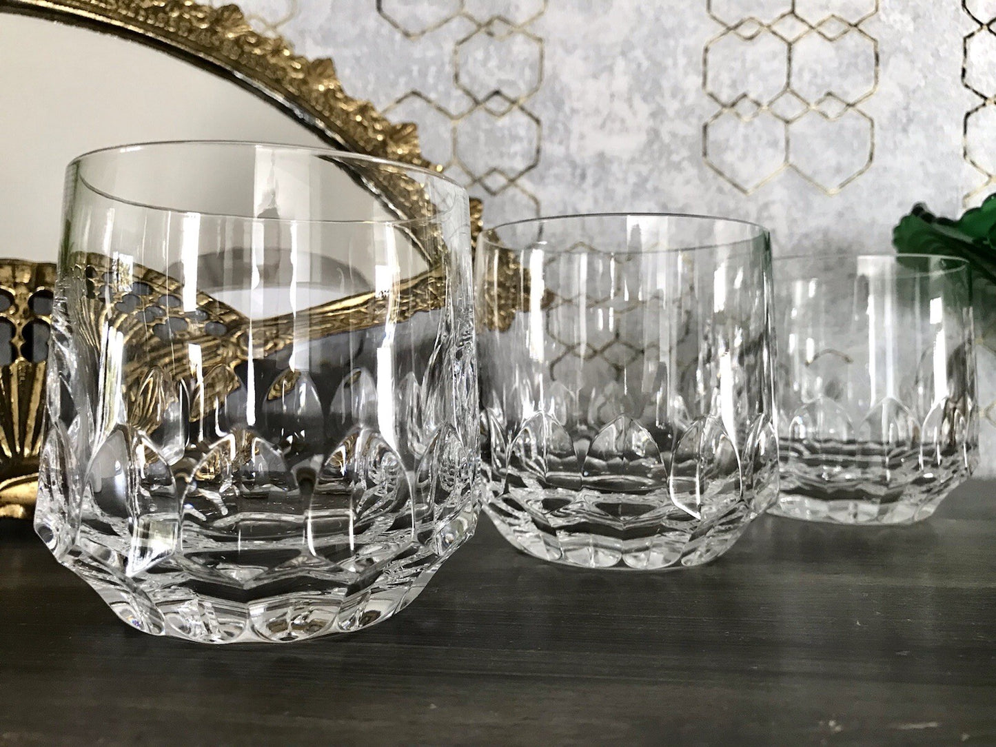 Vintage Edel 3x Whisky Gläser Kristallglas Peill & Putzler Bleikristall