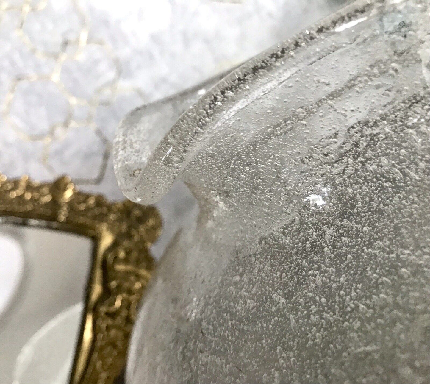 Vintage Glaskunst Kanne Krug Glaskrug Karaffe Glasvase Glas Schaumglas