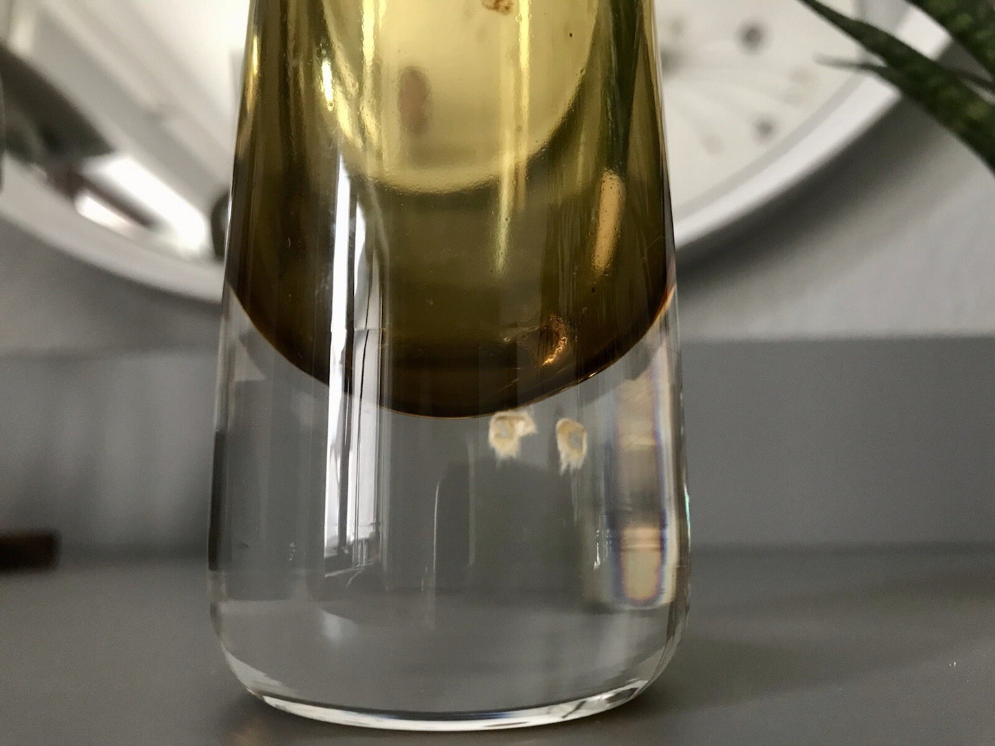 Vintage Design Glasvase Glas gelb Vase MidCentury Kosta Boda