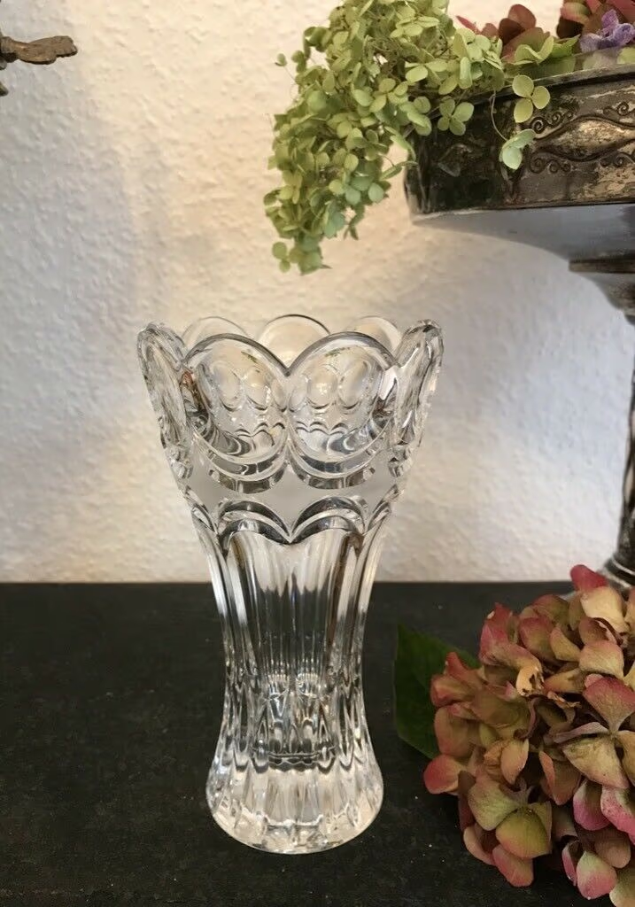 Edel alt Pokalvase Vase Kristallvase Bleikristall Glasvase