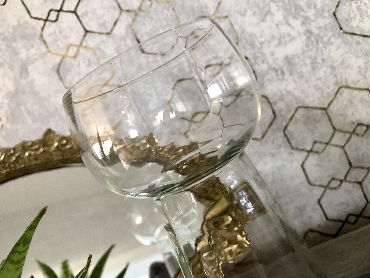 antik Art Déco Glasvase Hyazinthen Glas Vase Zwiebelglas gerippt
