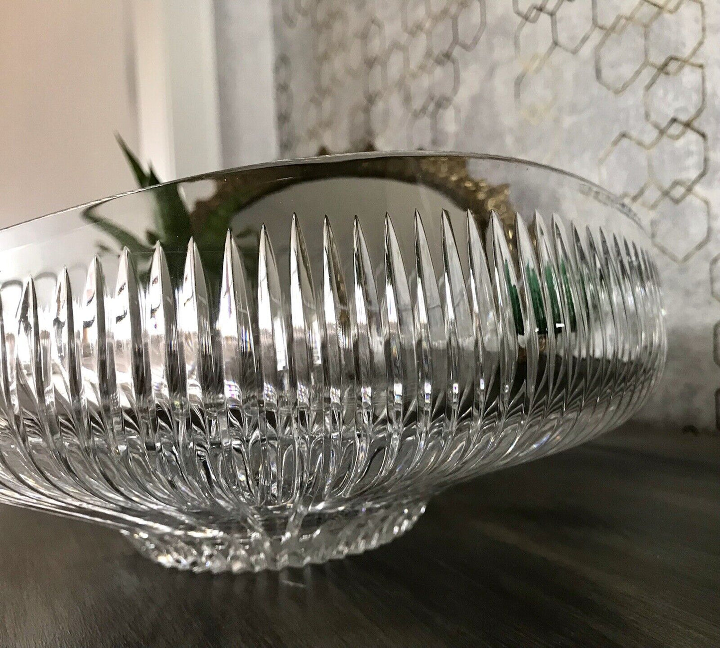 Vintage EDEL Bleikristall Schale Glasschale Kristallglas Glas Groß Schliff