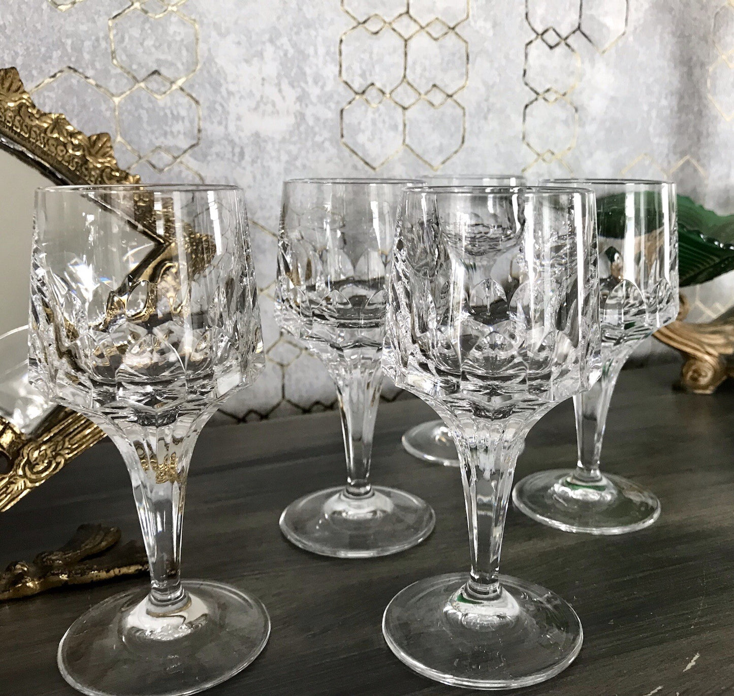 Vintage Edel 5x Südweingläser Gläser Kristallglas Peill & Putzler Bleikristall