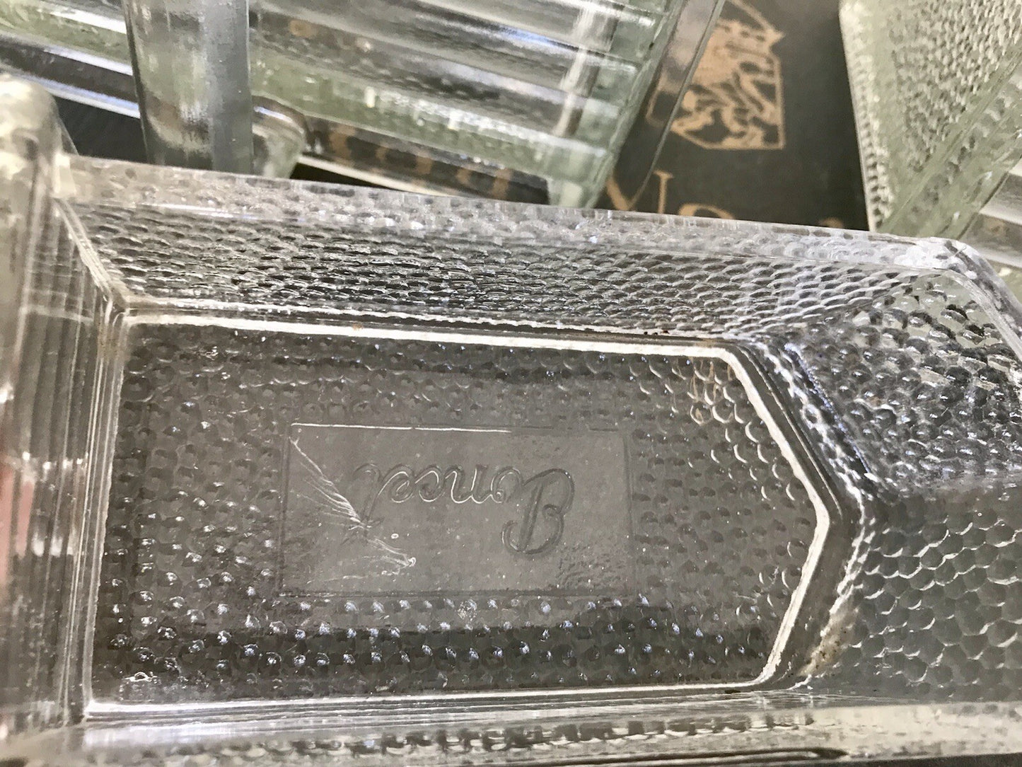 Antik 8 Art Déco Vintage Schütten Glas Pressglas Ponce Vorratsgefäße