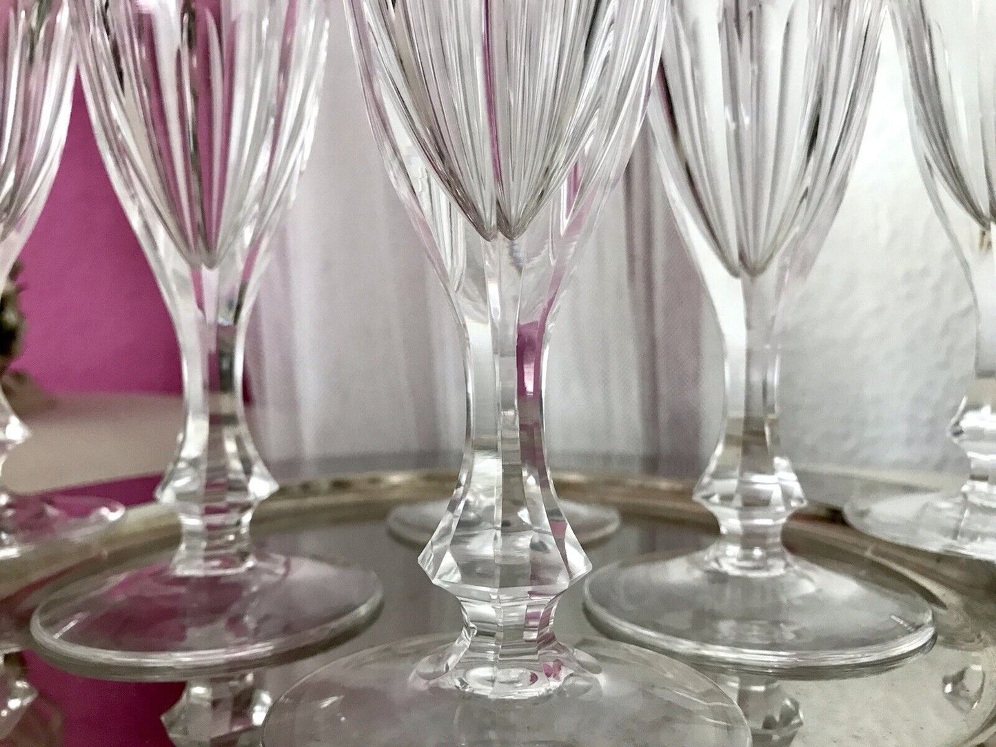 Vintage EDEL 6 Sektflöten Champagnerflöten Gläser Kristallglas Bleikristall WOW