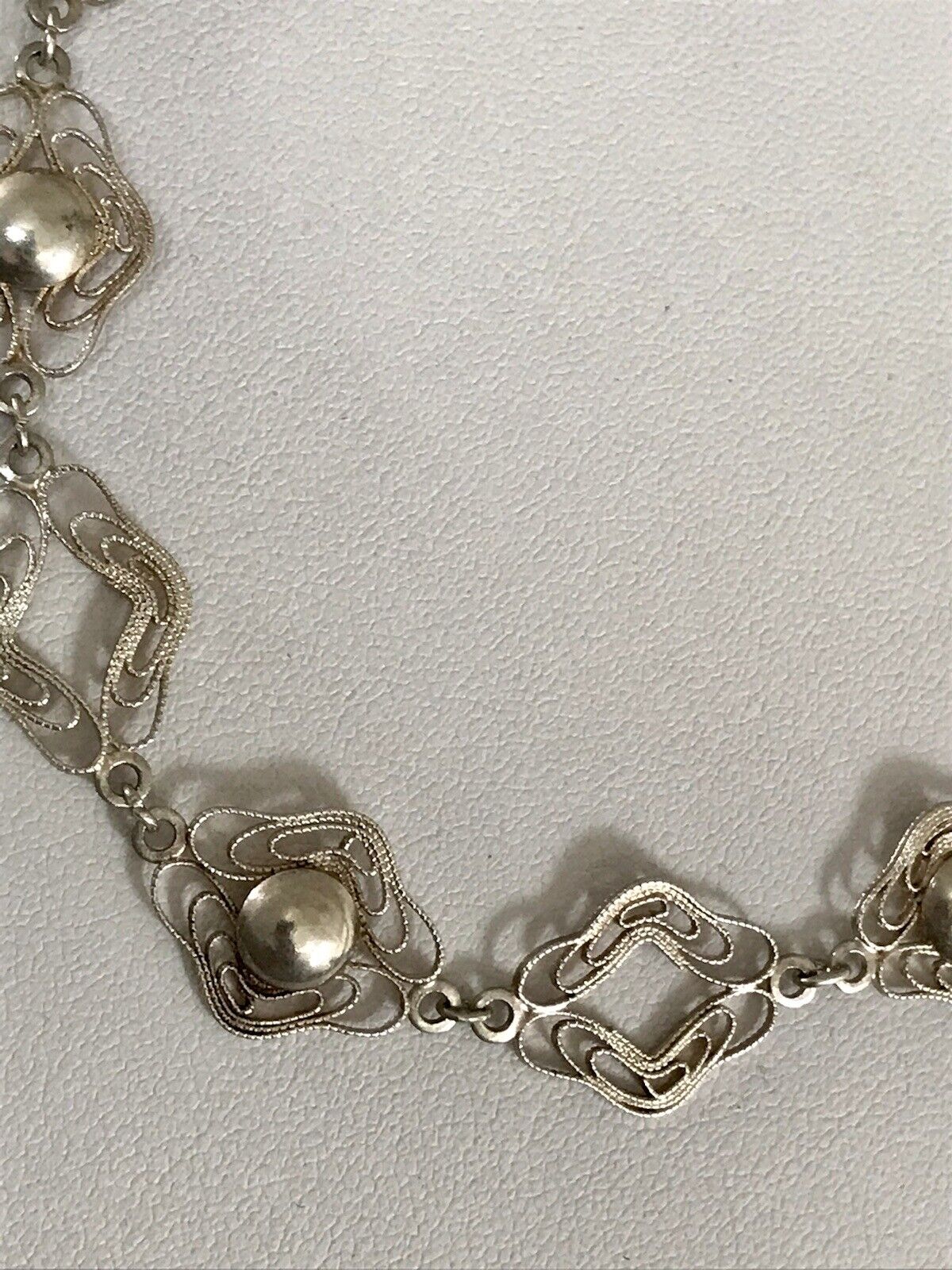 Alt Vintage Edel 835 Silber Collier Halskette