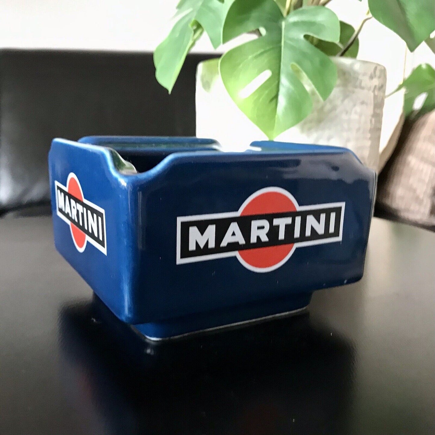 Vintage groß Martini Aschenbecher Ascher Keramik blau 60er 70er