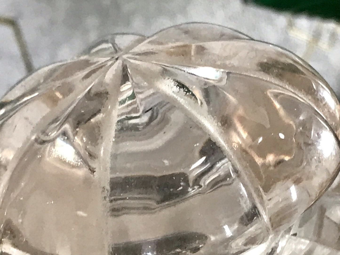 Antik uralt ~1850 Glasdose Schale m. Fuß Bonboniere Kristallglas Schliff Schnitt