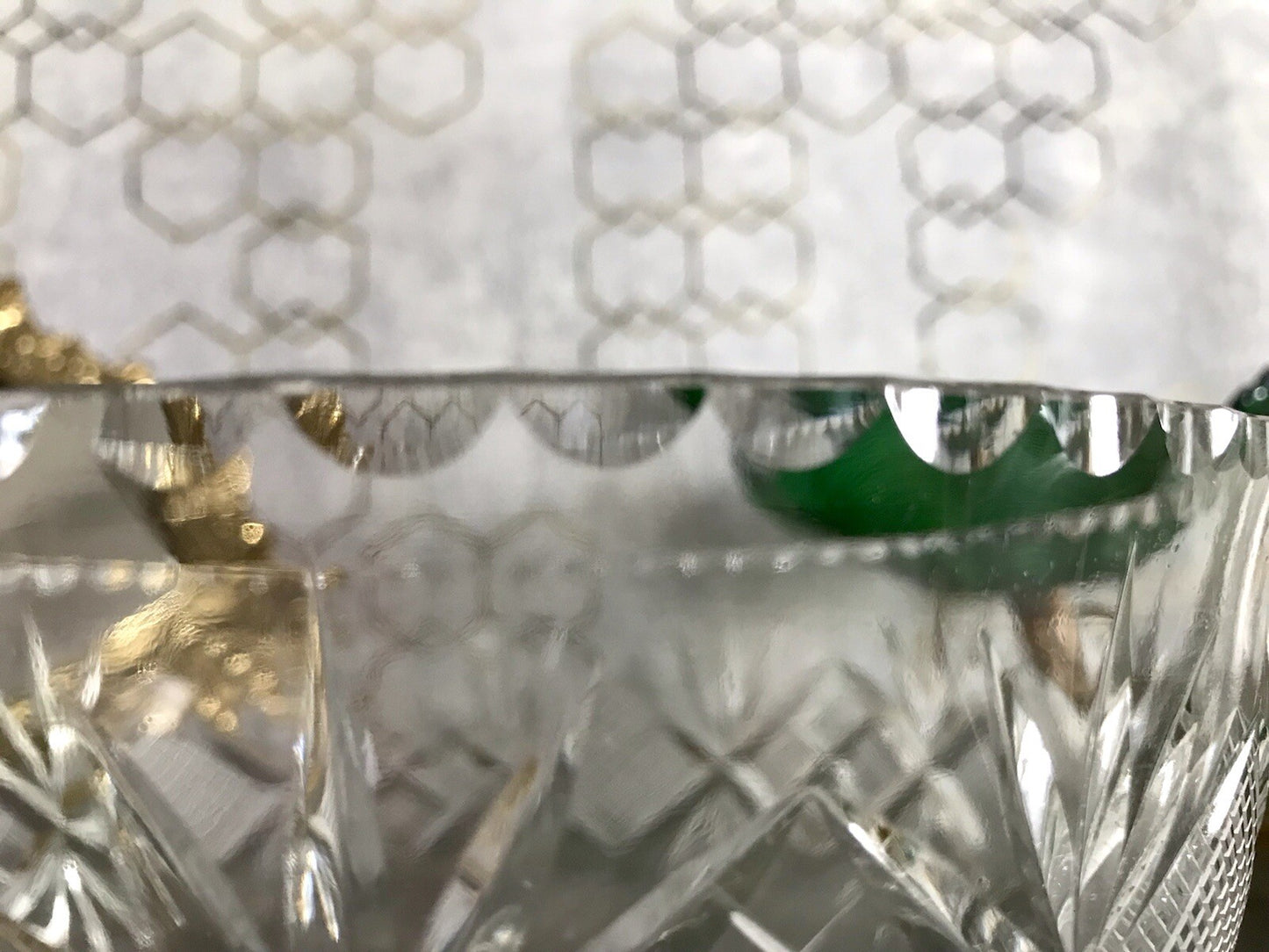 Antik Bleikristall Schale Glasschale Kristallglas Glas edel Salatschale Schlif
