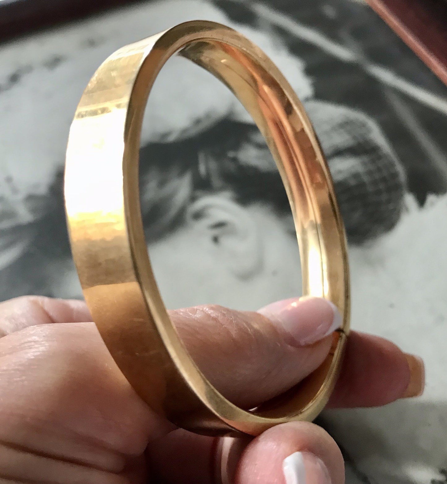 Antik Vintage Armband Armreif Klapp- Armspange Amerik. Doublè vergoldet gold