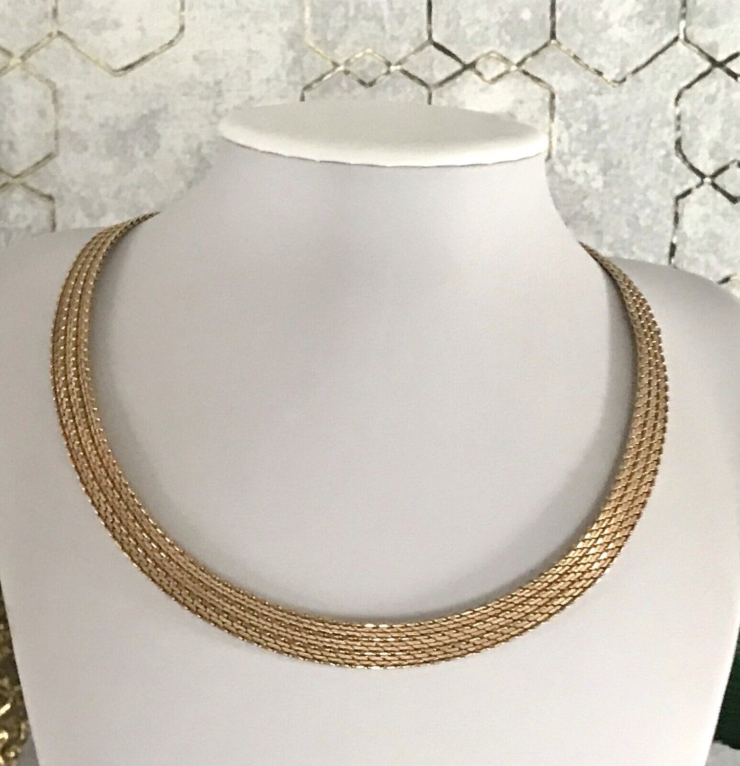 Vintage 60er MP Collier Halskette Amerik. Doublè gold Choker Statement SCHÖN