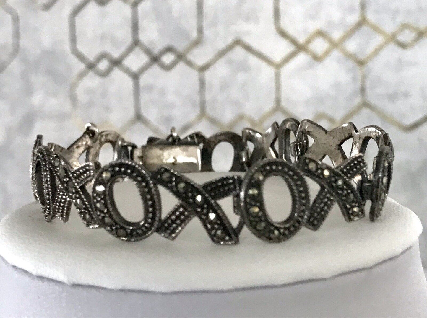 Vintage faszinierendes Armband XO Markasite Silber WOW