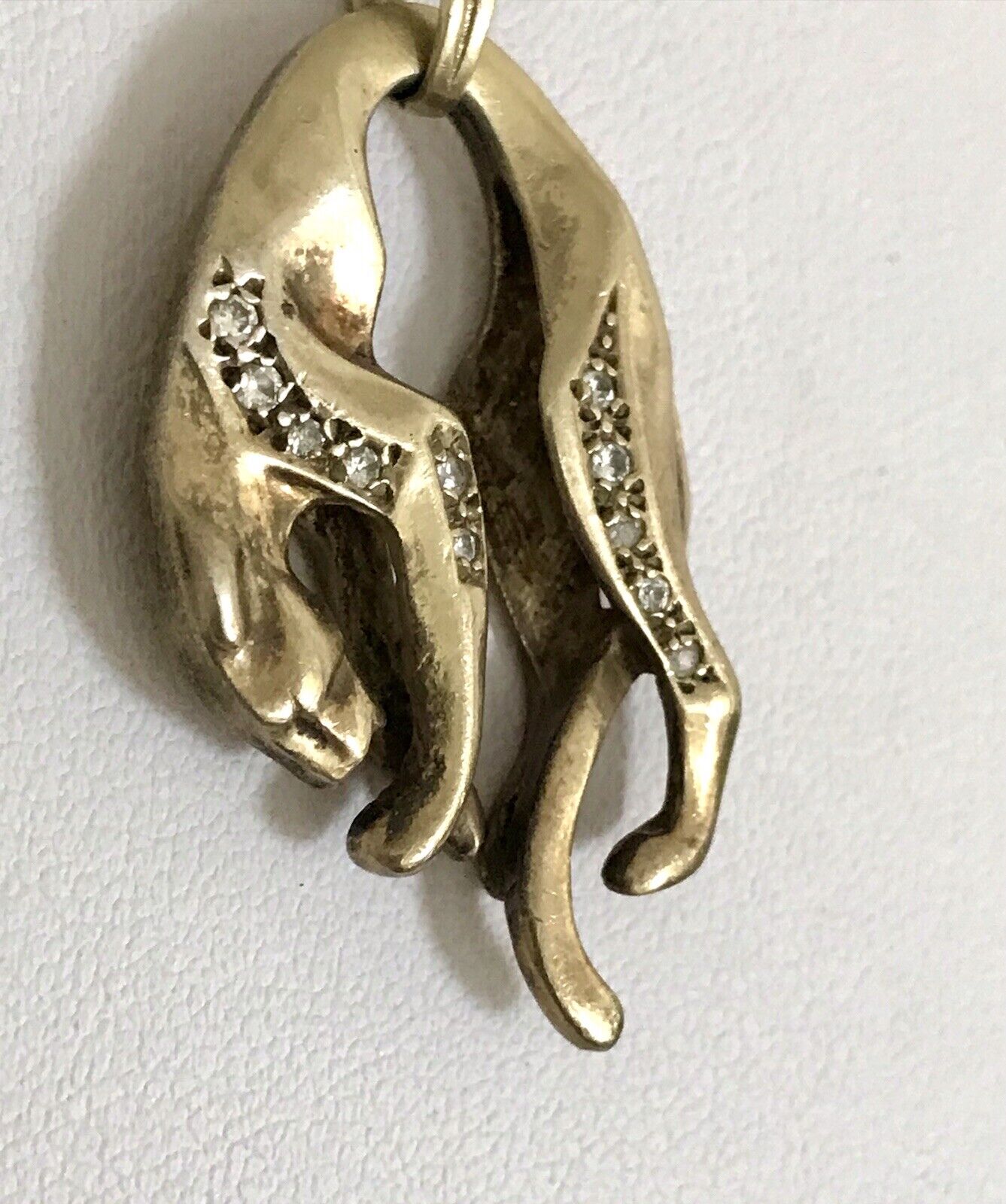 Vintage Edel groß Anhänger 925 Silber Super Design vergoldet hängender Panther