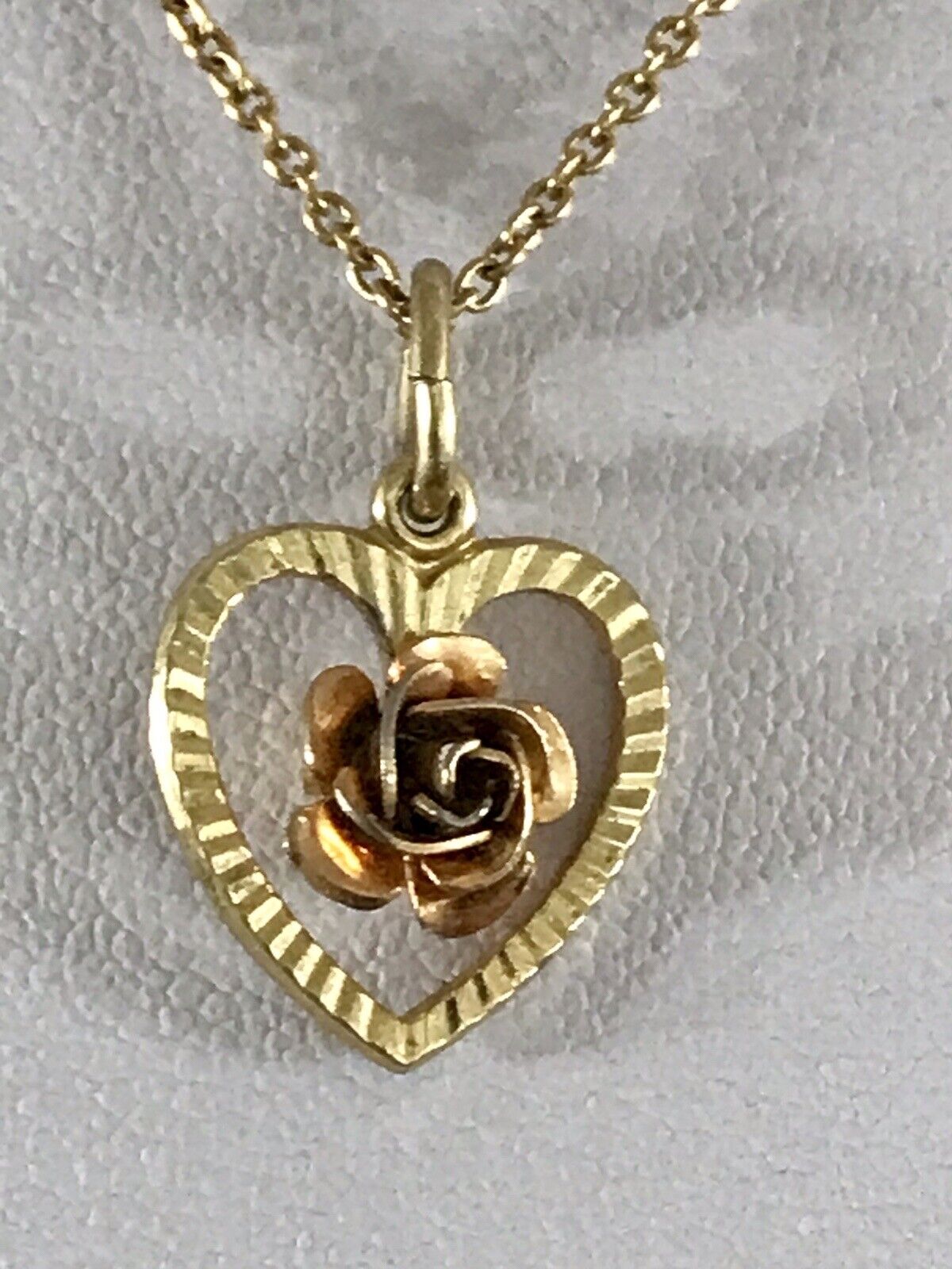vergoldete 925 Silber Halskette mit vergoldetem Herz Rose Anhänger gold Farbe