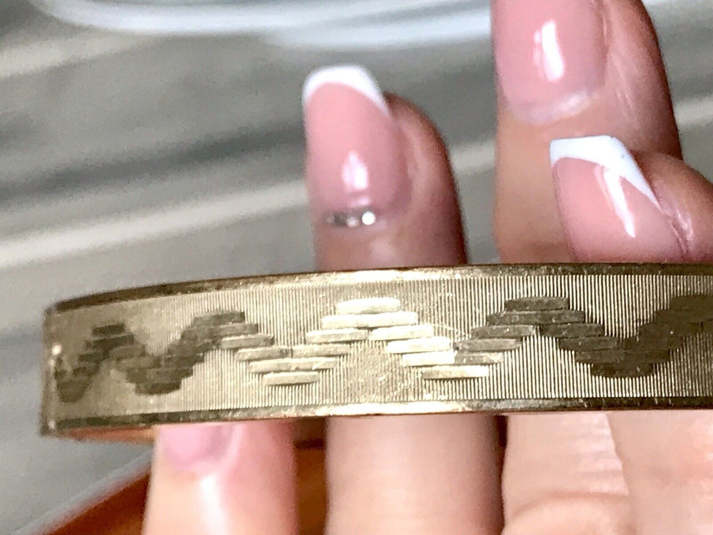 Antik Vintage Armband Armreif Klapp- Armspange Amerik. Doublè vergoldet gold
