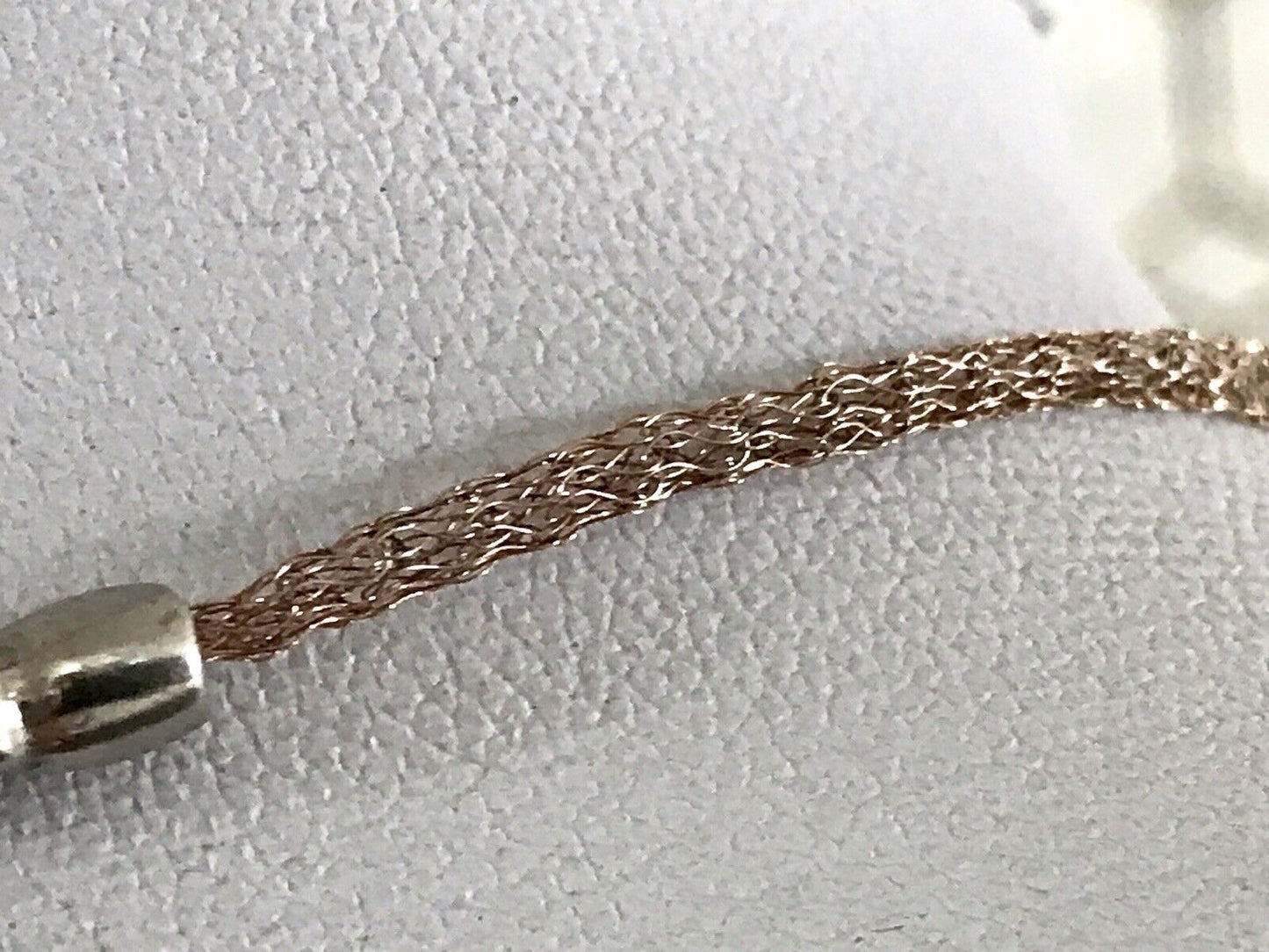 Alt Vintage Edel Gold 333 Gold & 925 Silber Collier Halskette Goldnetz Steine