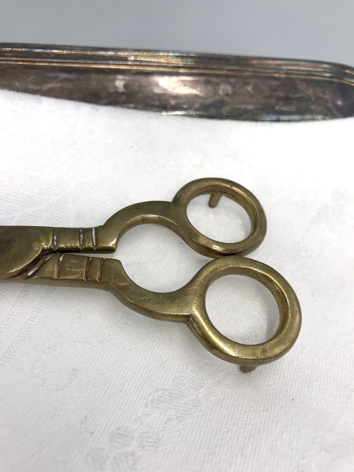 Alt Vintage Messing Dochtschere massiv