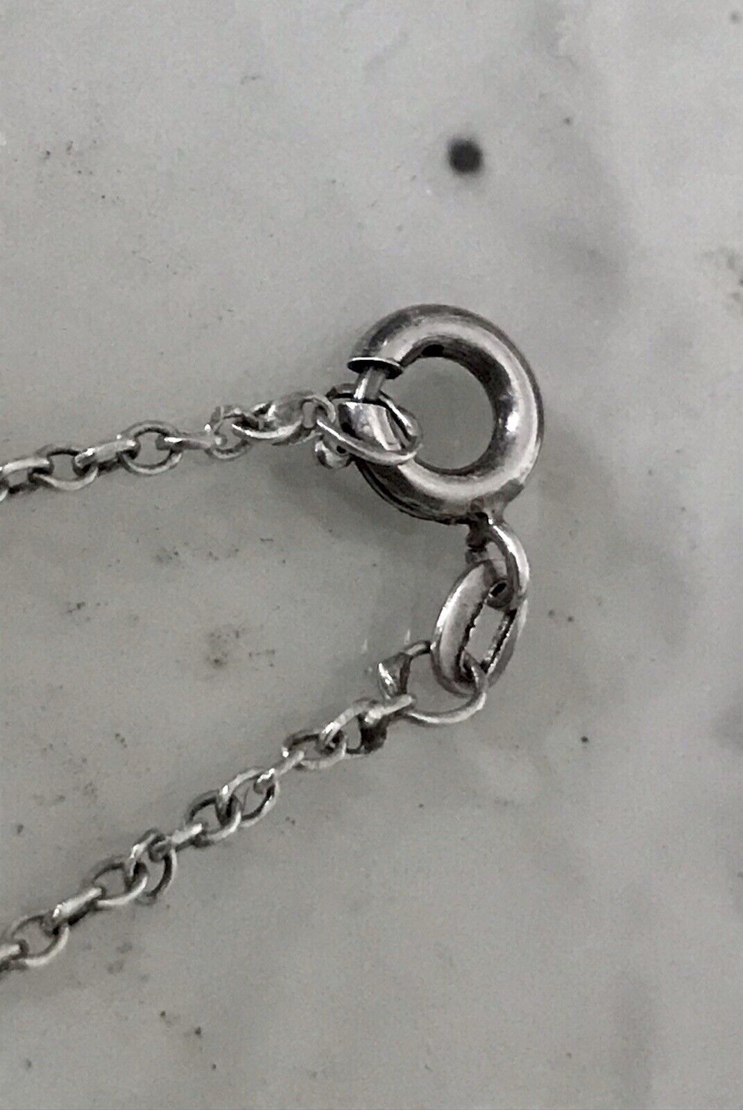 Antik Jugendstil Art Déco 925 Sterling Silber Collier Halskette roter Stein