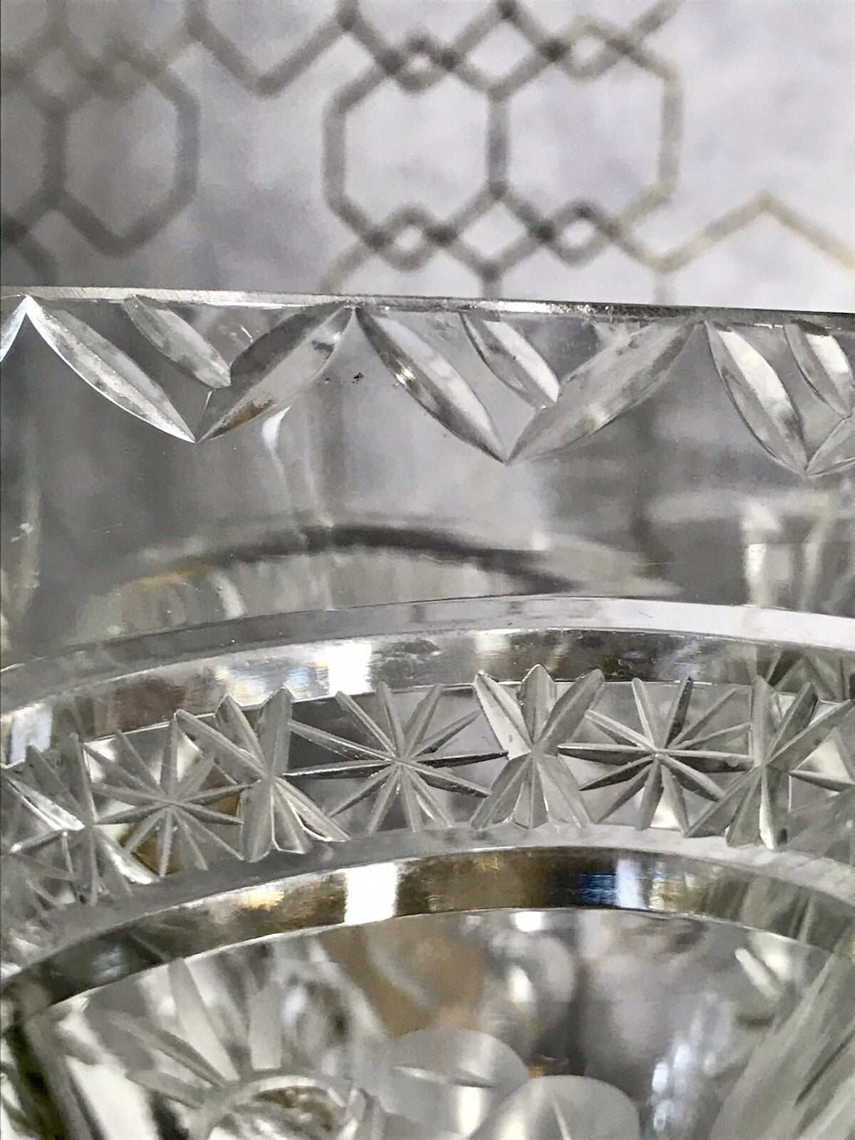 Antik Vase Glasvase Kristallglas geschliffen Art Déco Trichtervase Pokalvase
