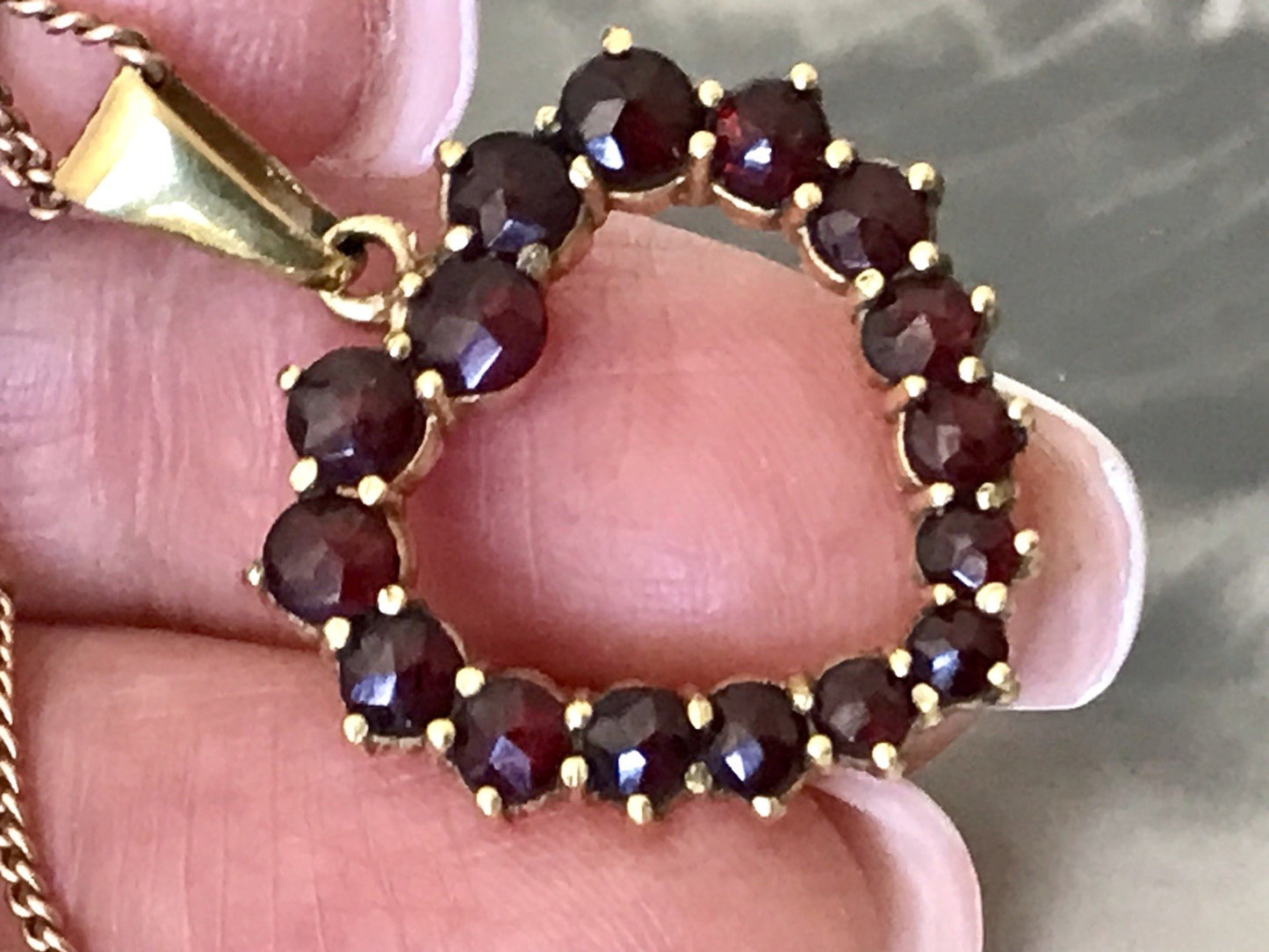 Antik Herz Anhänger 250er Gold Normgold Granate Granatschmuck Kettenanhänger