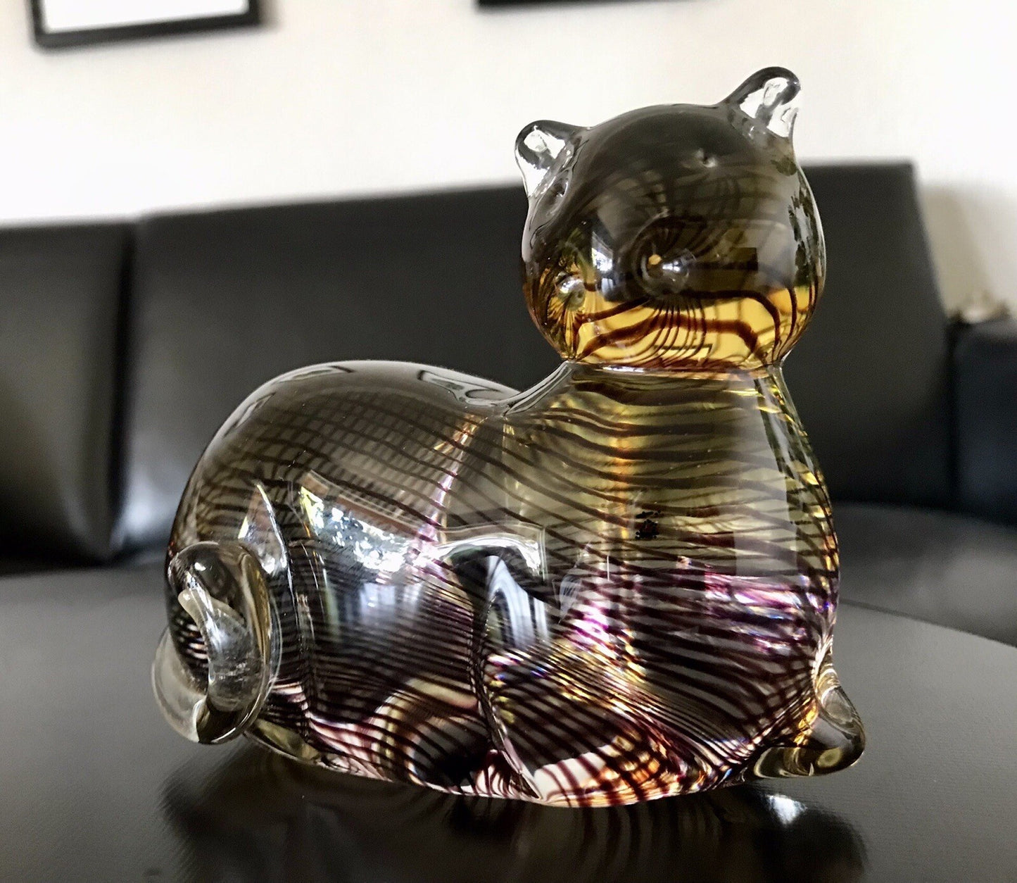 Vintage Murano? 60er Katze Figur Skulptur Briefbeschwerer Glas mundgeblasen
