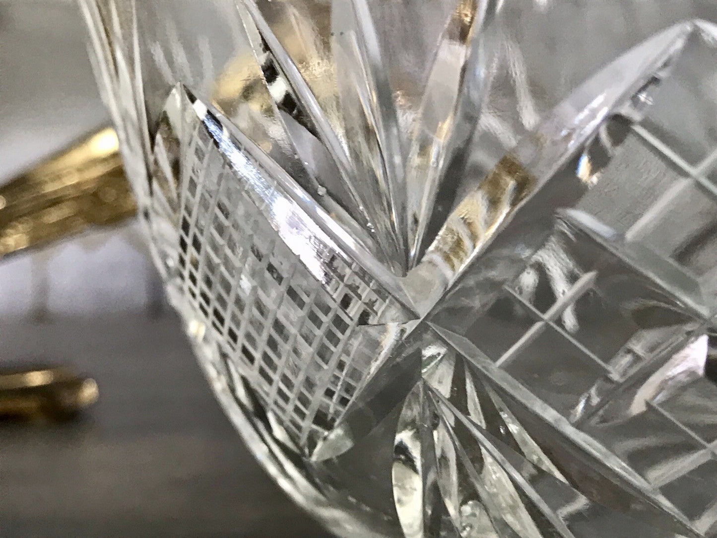 Antik Bleikristall Schale Glasschale Kristallglas Glas edel Salatschale Schlif