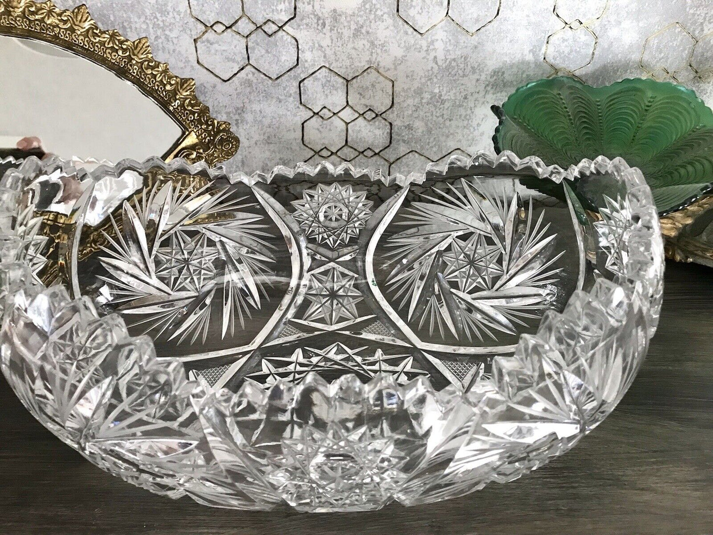 Groß EDEL Bleikristall Schale Glasschale Jardiniere Kristallglas Glas Böhmen