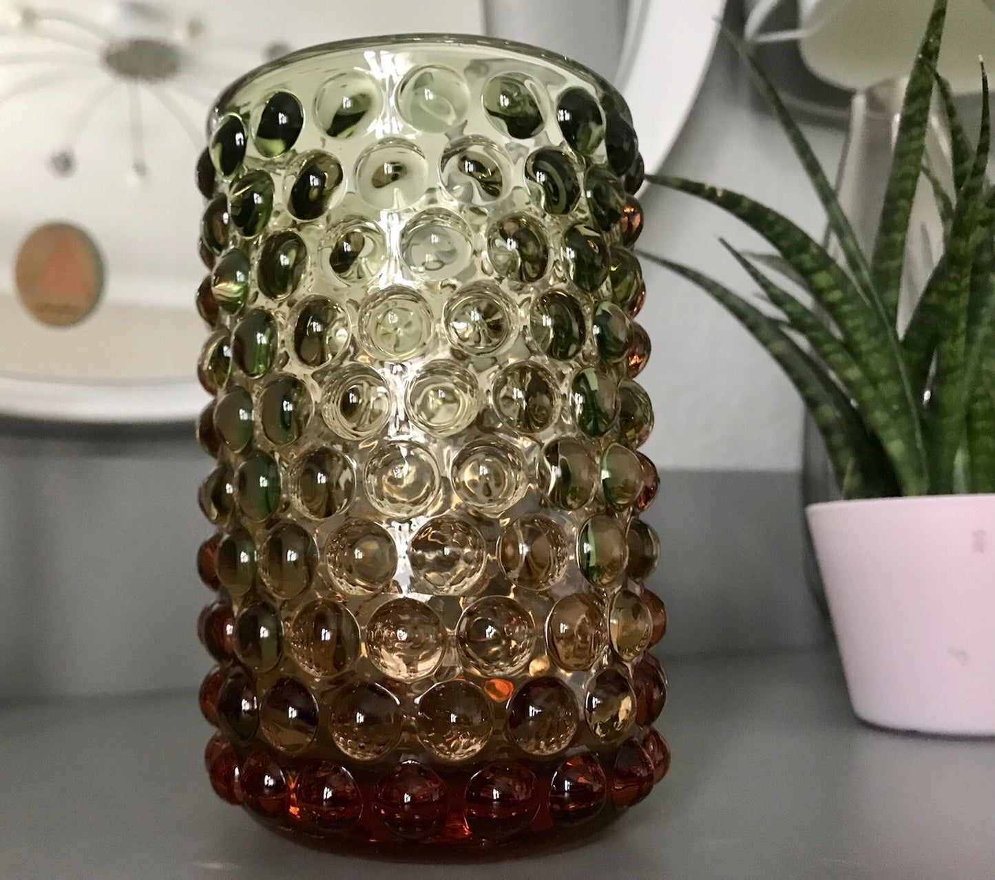 Vintage Designer Vase Glasvase Glas mundgeblasen WMF Erich Jachmann
