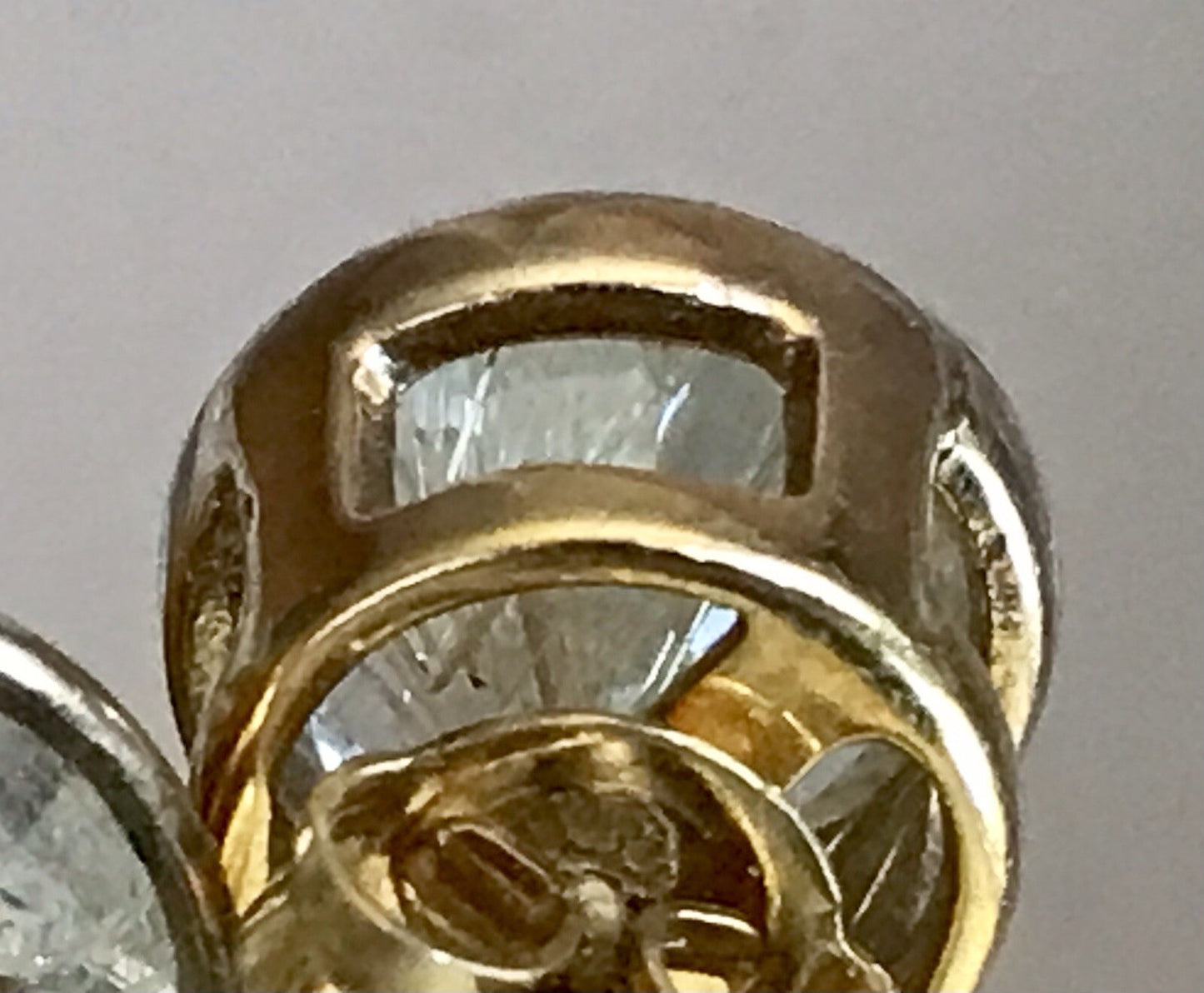 Ohrringe Ohrstecker DAMEN Silber vergoldet gold Bergkristall? Einschlüsse