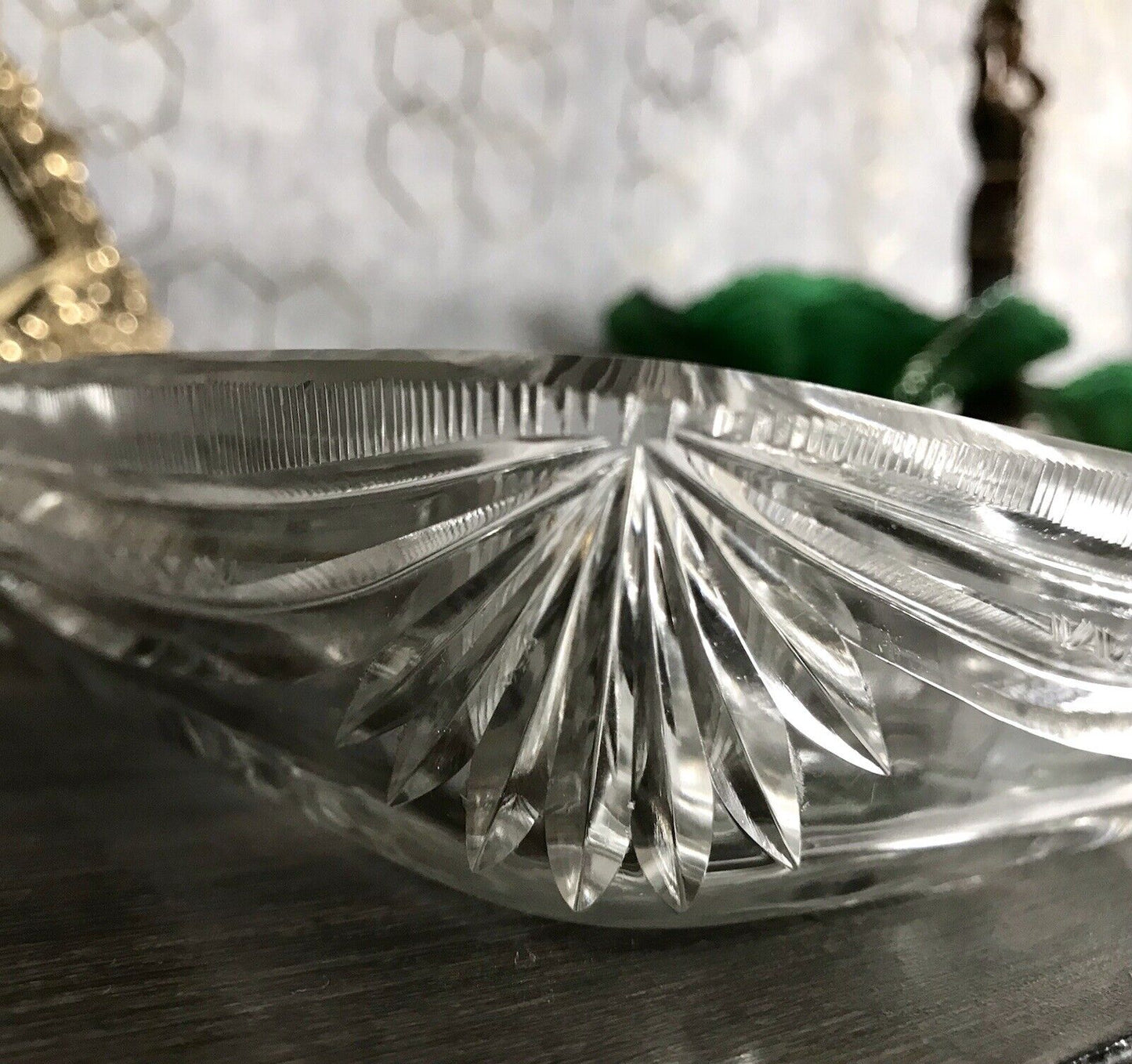 Antik Bleikristall Schale Glasschale Kristallglas Glas Schliff EDEL Groß