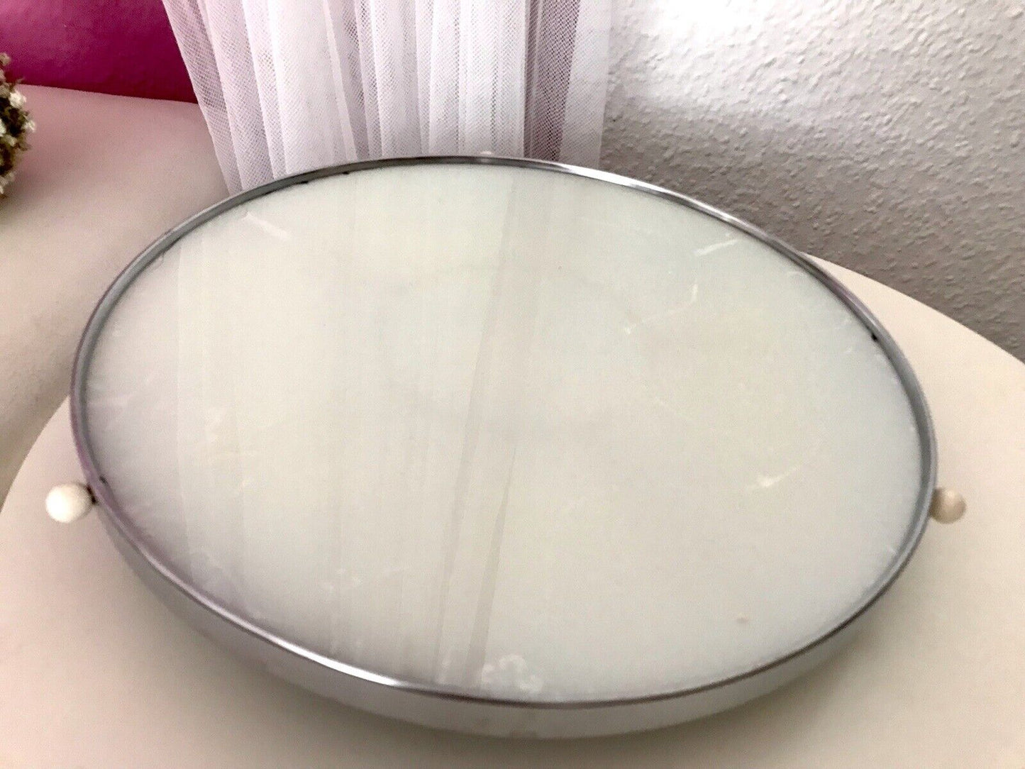 Antik schöne Art Déco Schale Tafelaufsatz Kabarett-Schale Pressglas drehbar