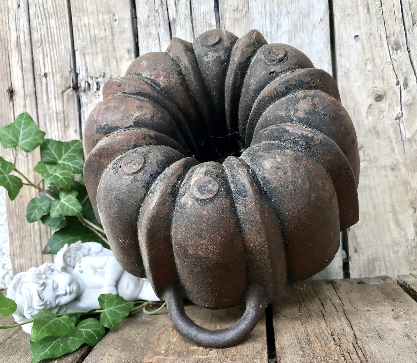 Antik Eisenguss Guglhupf Form Kuchen Backform Gusseisen
