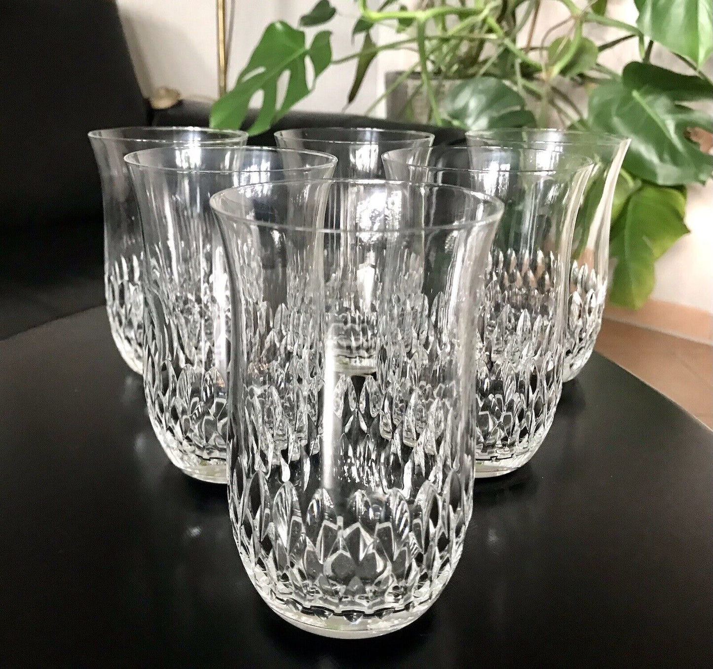 Vintage 6 EDEL Wassergläser Trinkbecher Glas Kristallglas