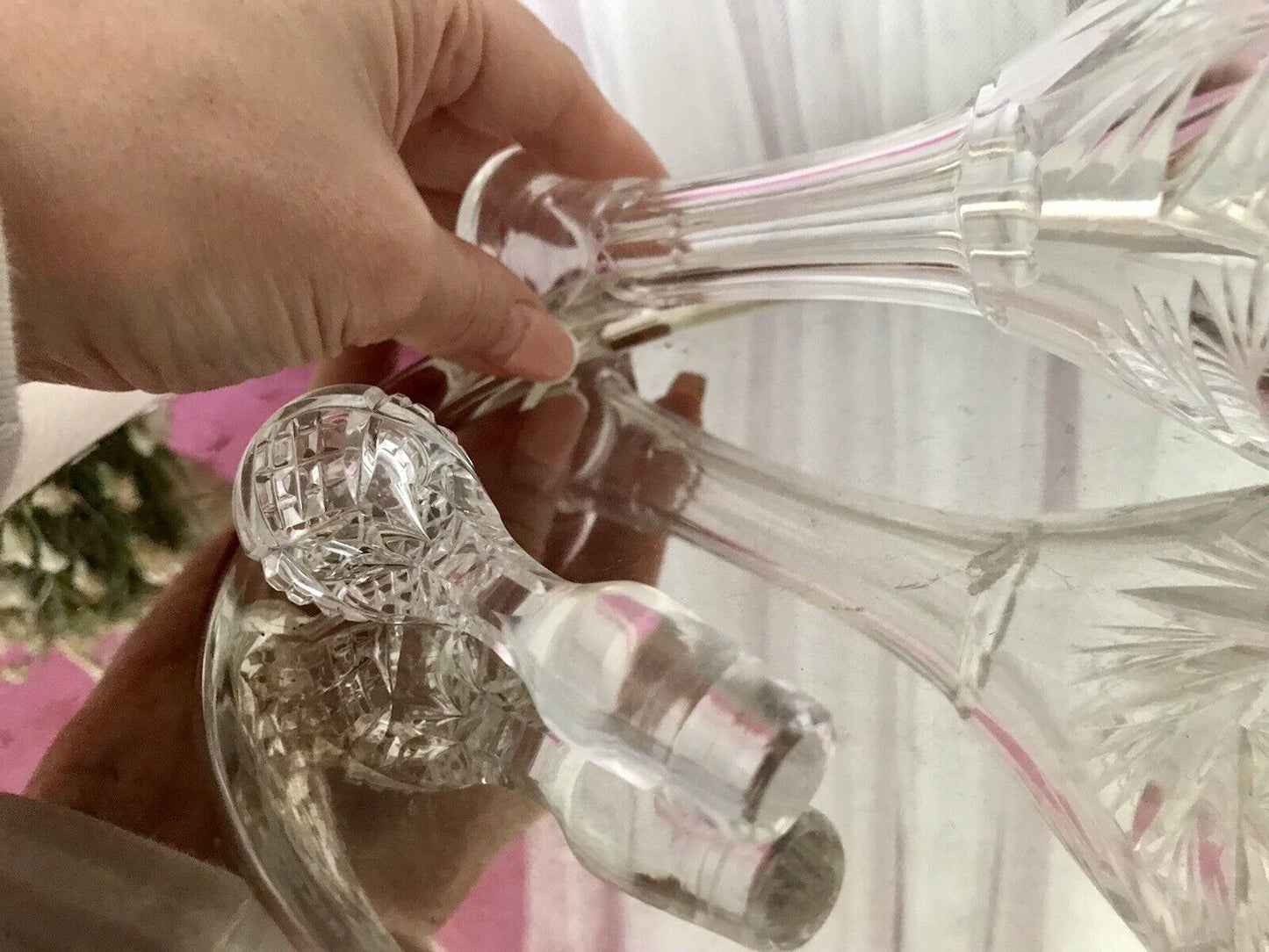 Antik Alt Karaffe Rumflasche Kristallglas Bleikristall geschliffen So SCHÖN