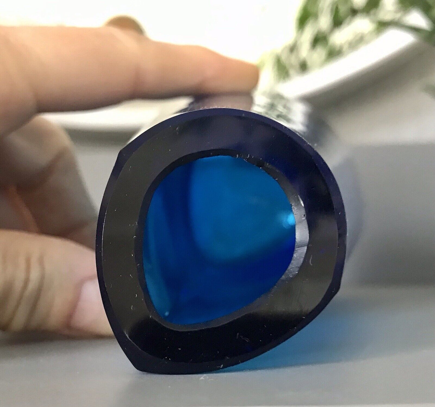 Murano ? Vintage 60er Glasvase Vase Blau Kristallglas Edel Schwangere Elke