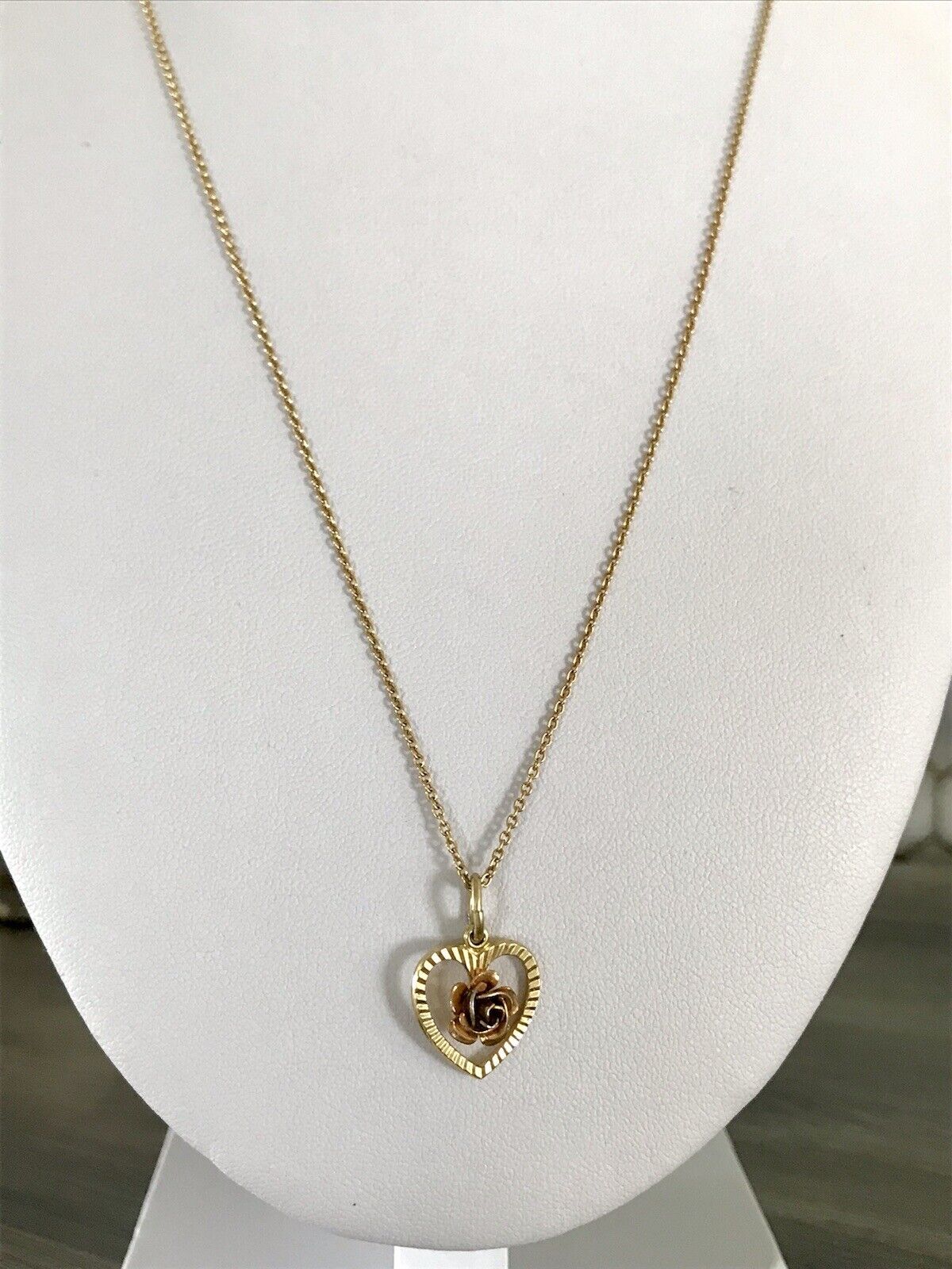 vergoldete 925 Silber Halskette mit vergoldetem Herz Rose Anhänger gold Farbe