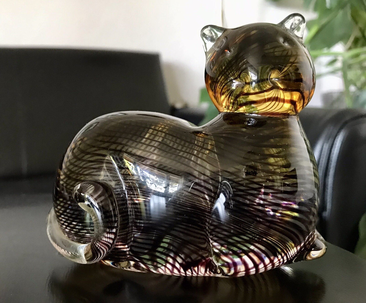 Vintage Murano? 60er Katze Figur Skulptur Briefbeschwerer Glas mundgeblasen