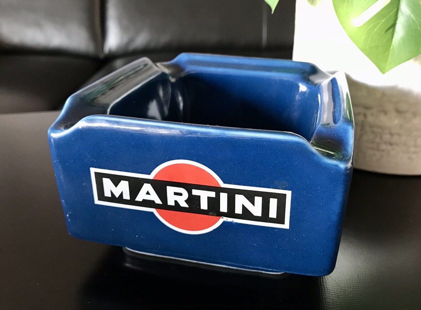 Vintage groß Martini Aschenbecher Ascher Keramik blau 60er 70er
