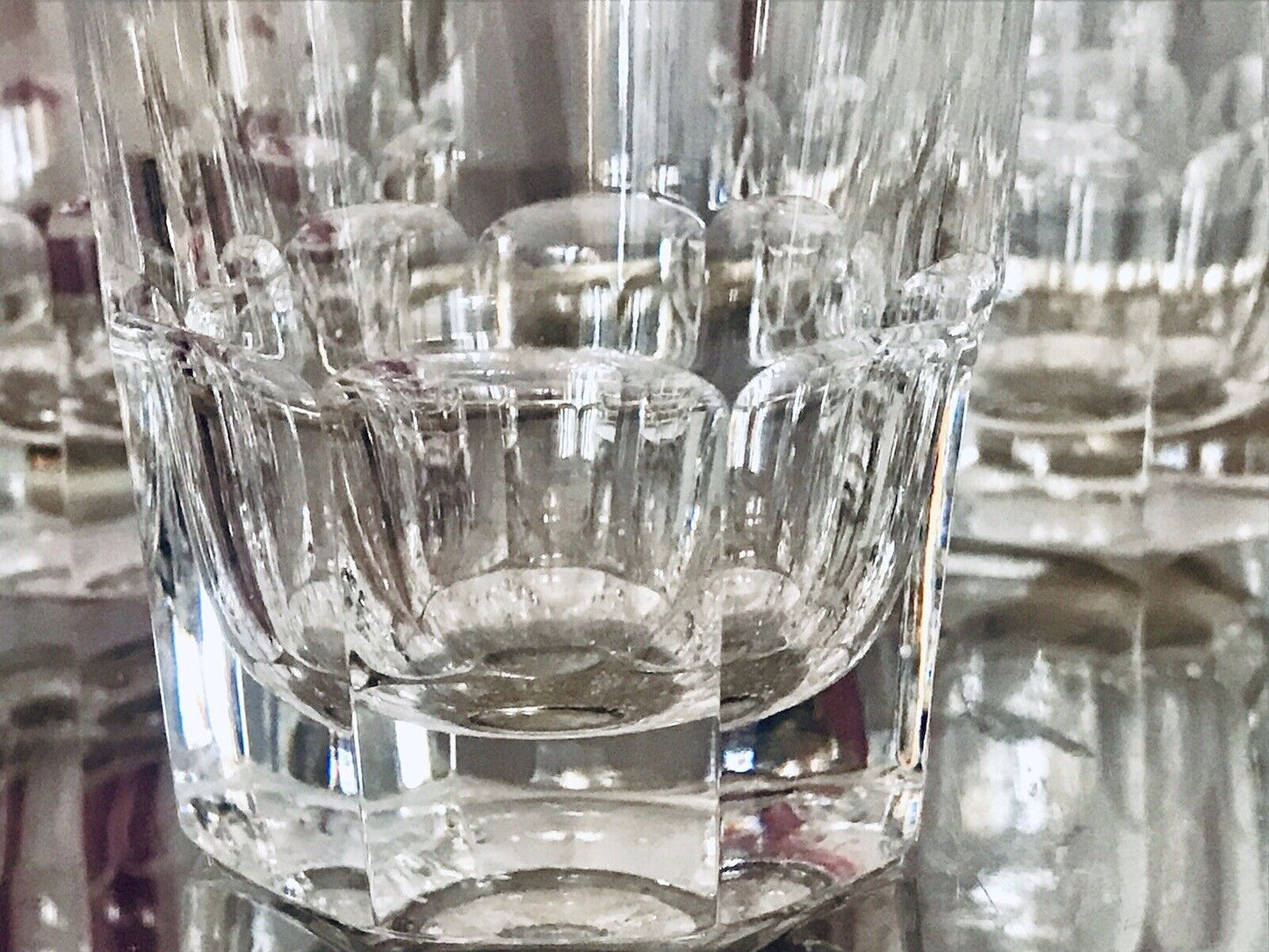 Vintage SEHR EDEL 6x Wassergläser Gläser Becher Kristallglas schön kantiger Fuß