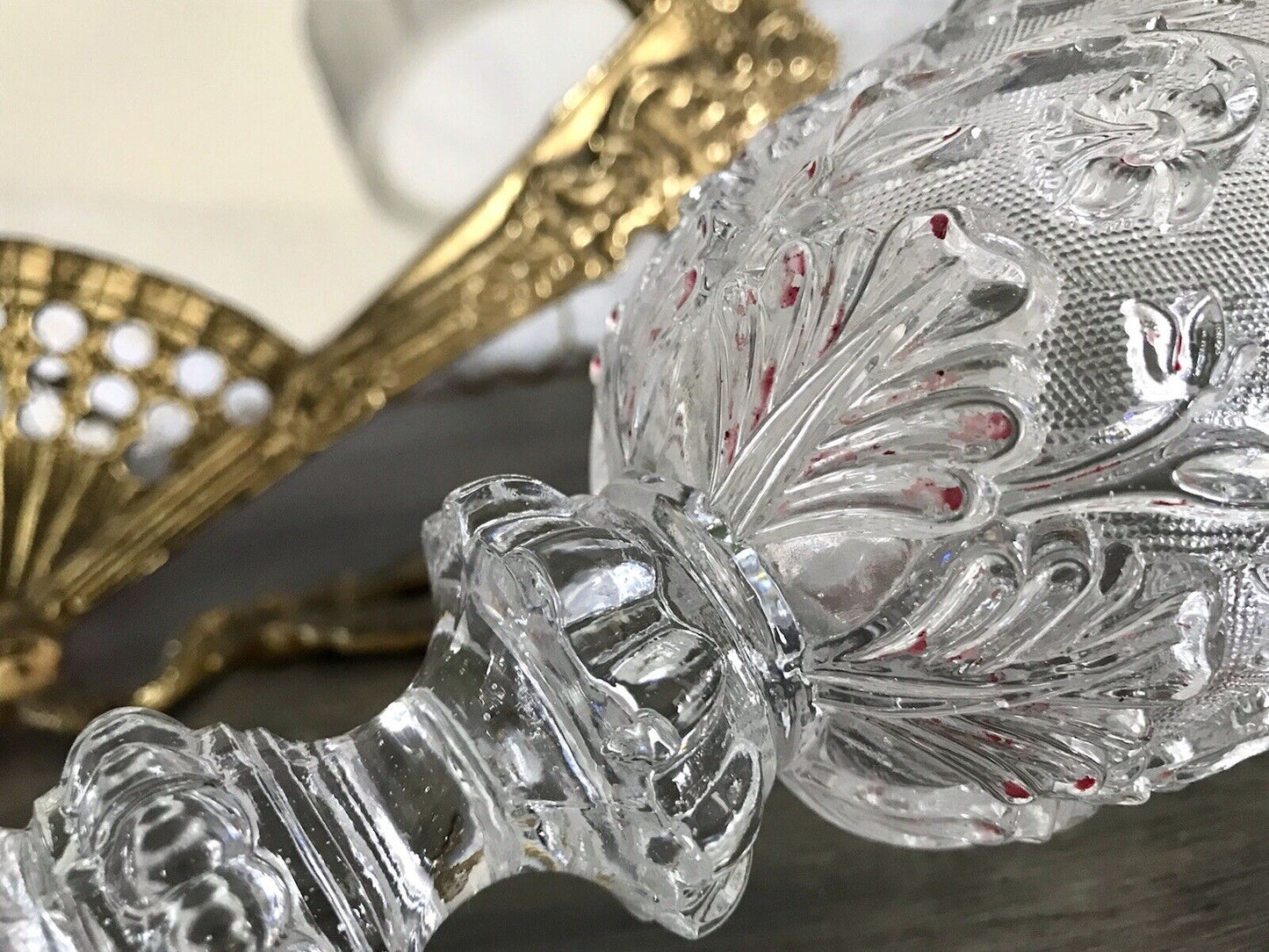 Antik Fußbecher Kelch Becher Weinglas Pokalglas Kristallglas? ~1830