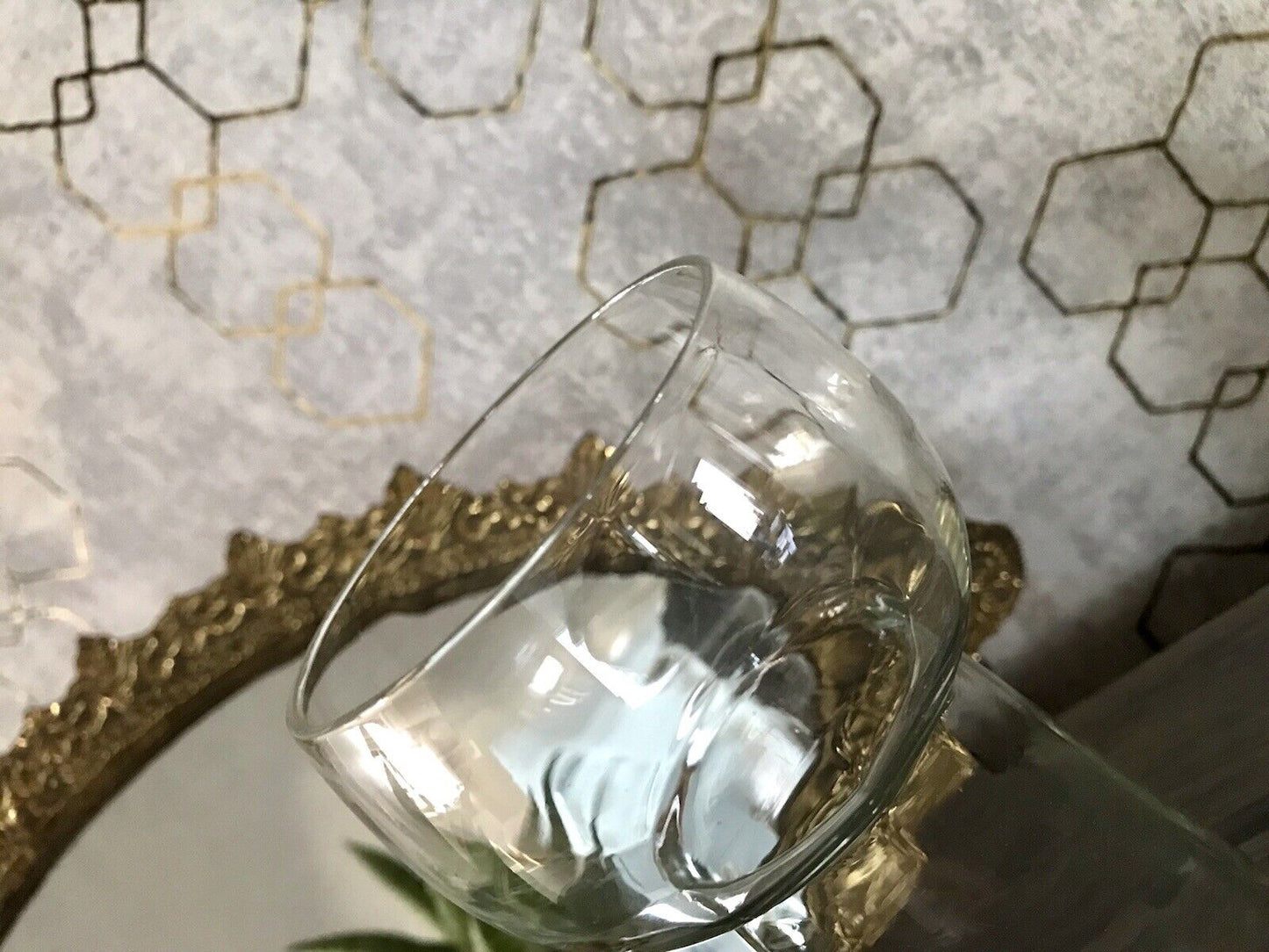 antik Art Déco Glasvase Hyazinthen Glas Vase Zwiebelglas gerippt