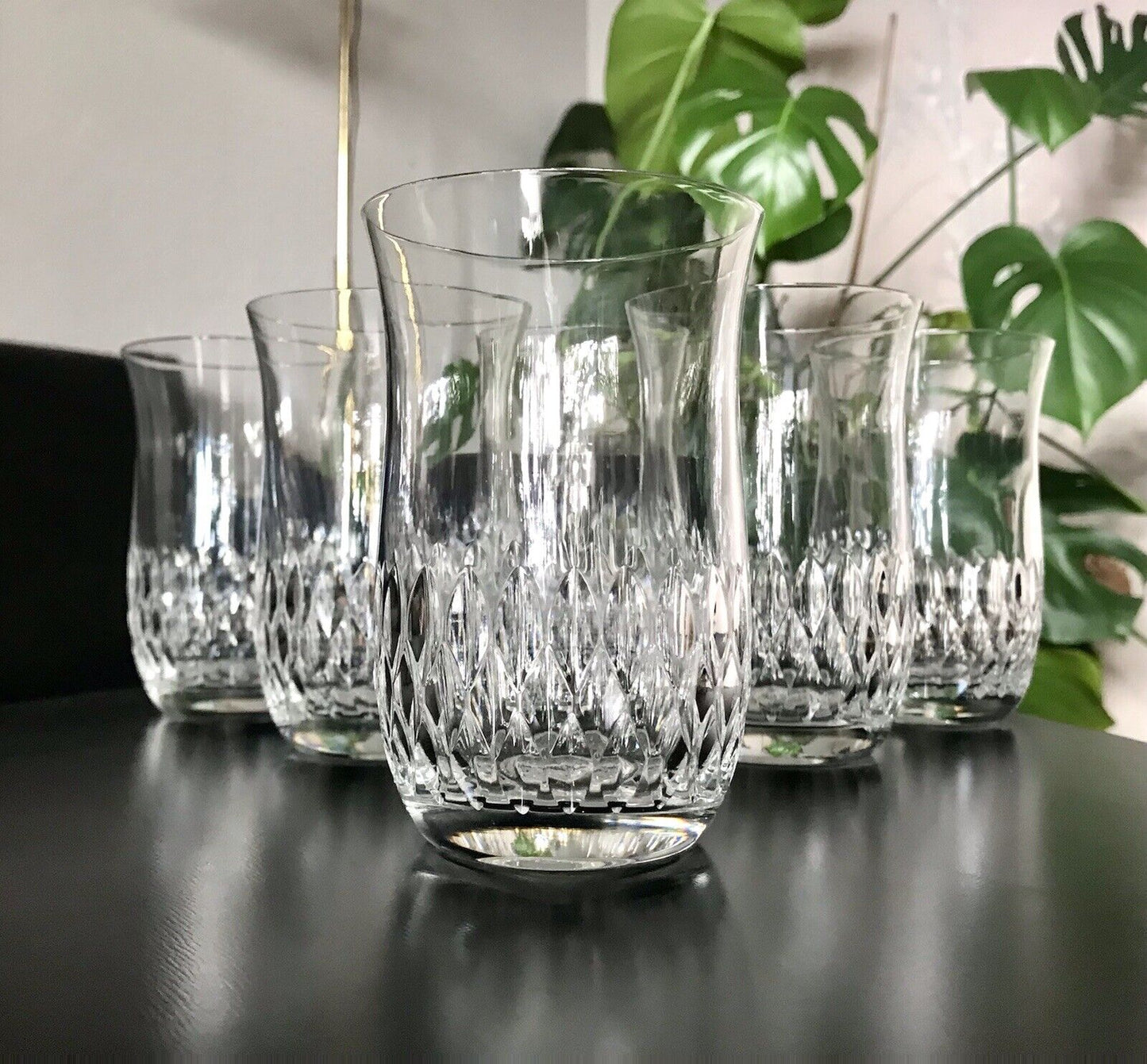 Vintage 6 EDEL Wassergläser Trinkbecher Glas Kristallglas