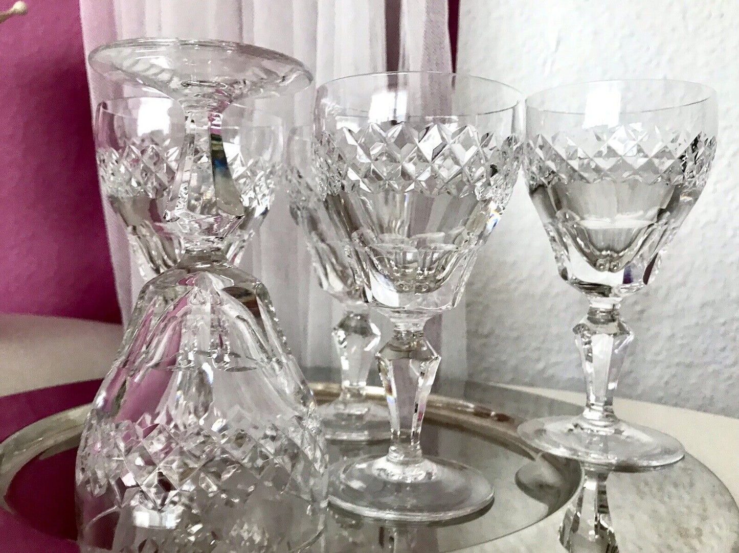 Vintage SEHR EDEL 6x Weingläser Gläser Kristallglas So schön!